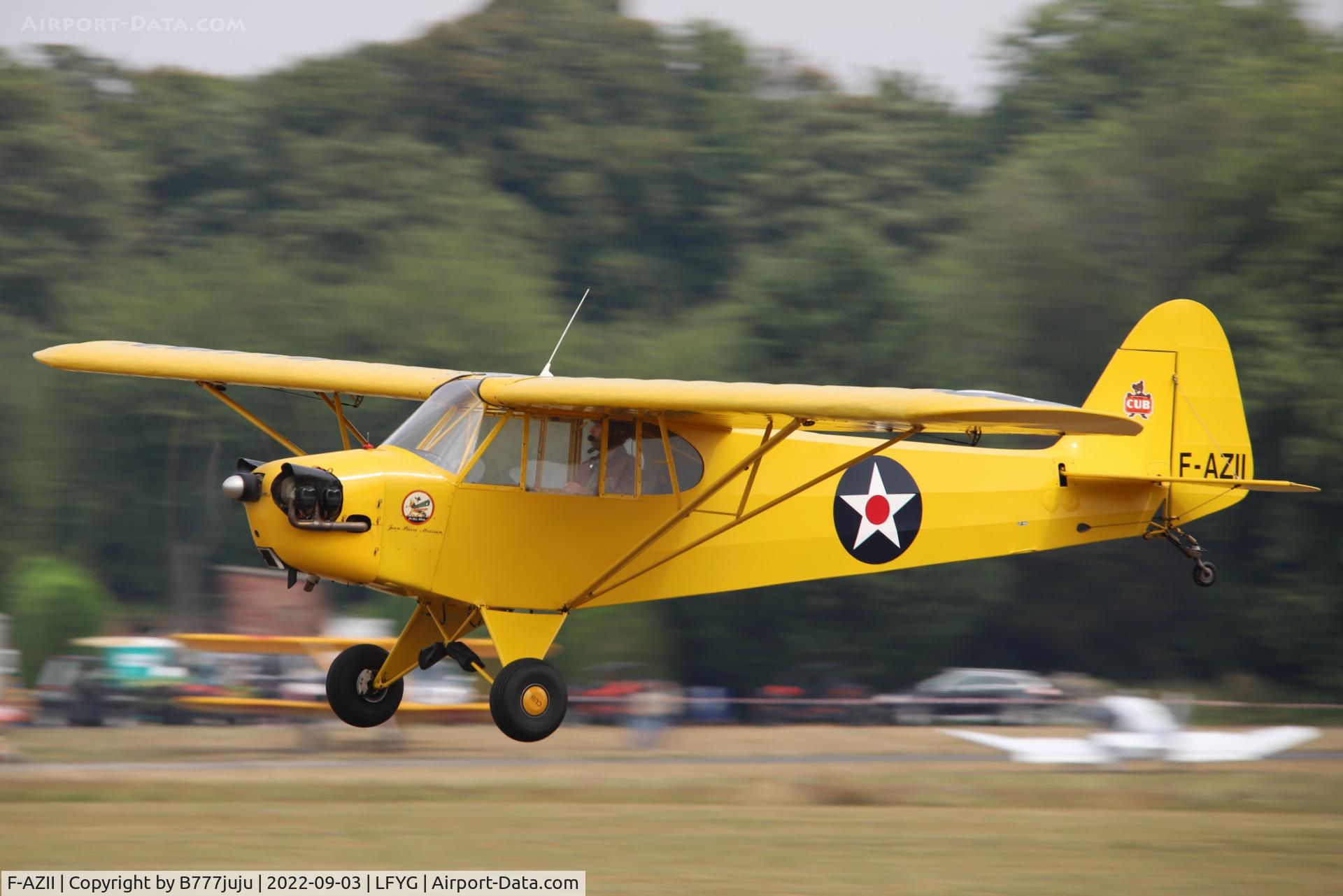 F-AZII, Piper J2 C/N 5418, at Cambrai 2022 airshow