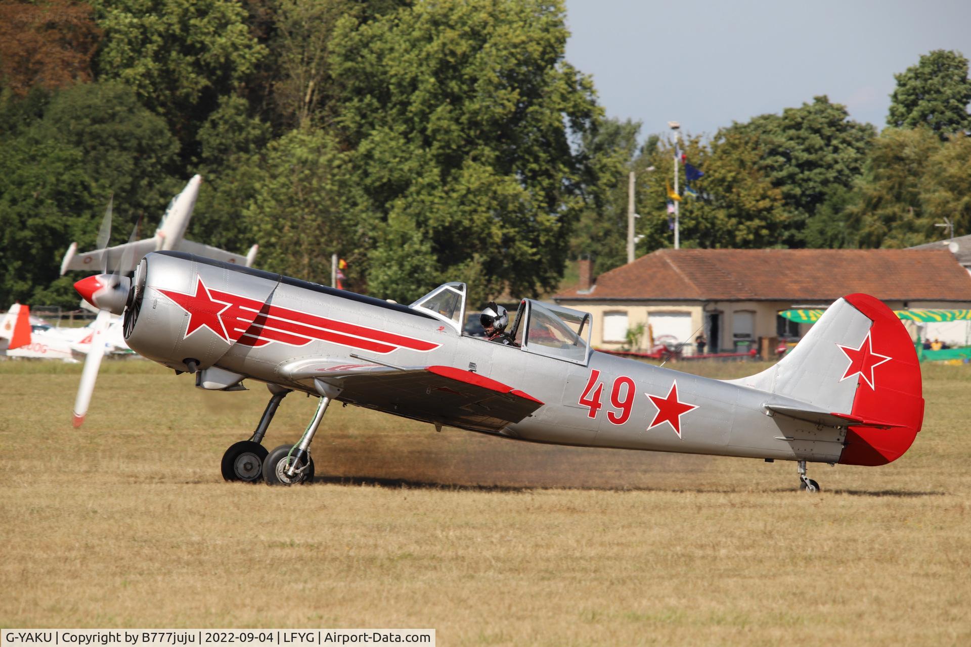 G-YAKU, 1982 Yakovlev Yak-50 C/N 822305, at Cambrai 2022 airshow