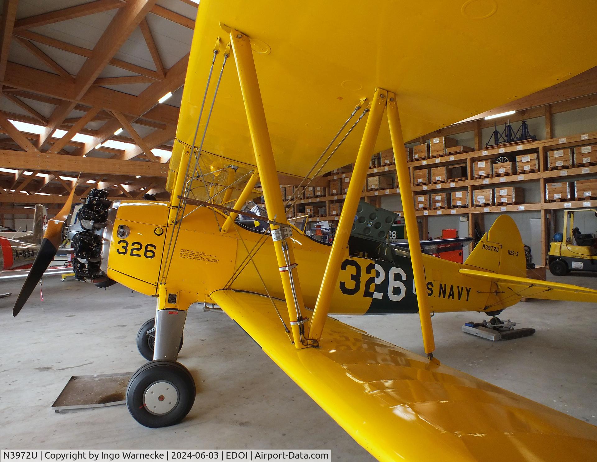 N3972U, Boeing 75 C/N AR-26, Boeing (Stearman) N2S-3 Kaydet (B75N1) at Bienenfarm airfield (home of part of the collection of Quax, association for the promotion of  historic aircraft e.V.), Paulinenaue
