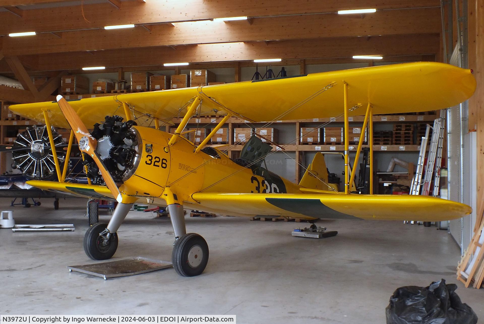 N3972U, Boeing 75 C/N AR-26, Boeing (Stearman) N2S-3 Kaydet (B75N1) at Bienenfarm airfield (home of part of the collection of Quax, association for the promotion of historic aircraft e.V.), Paulinenaue
