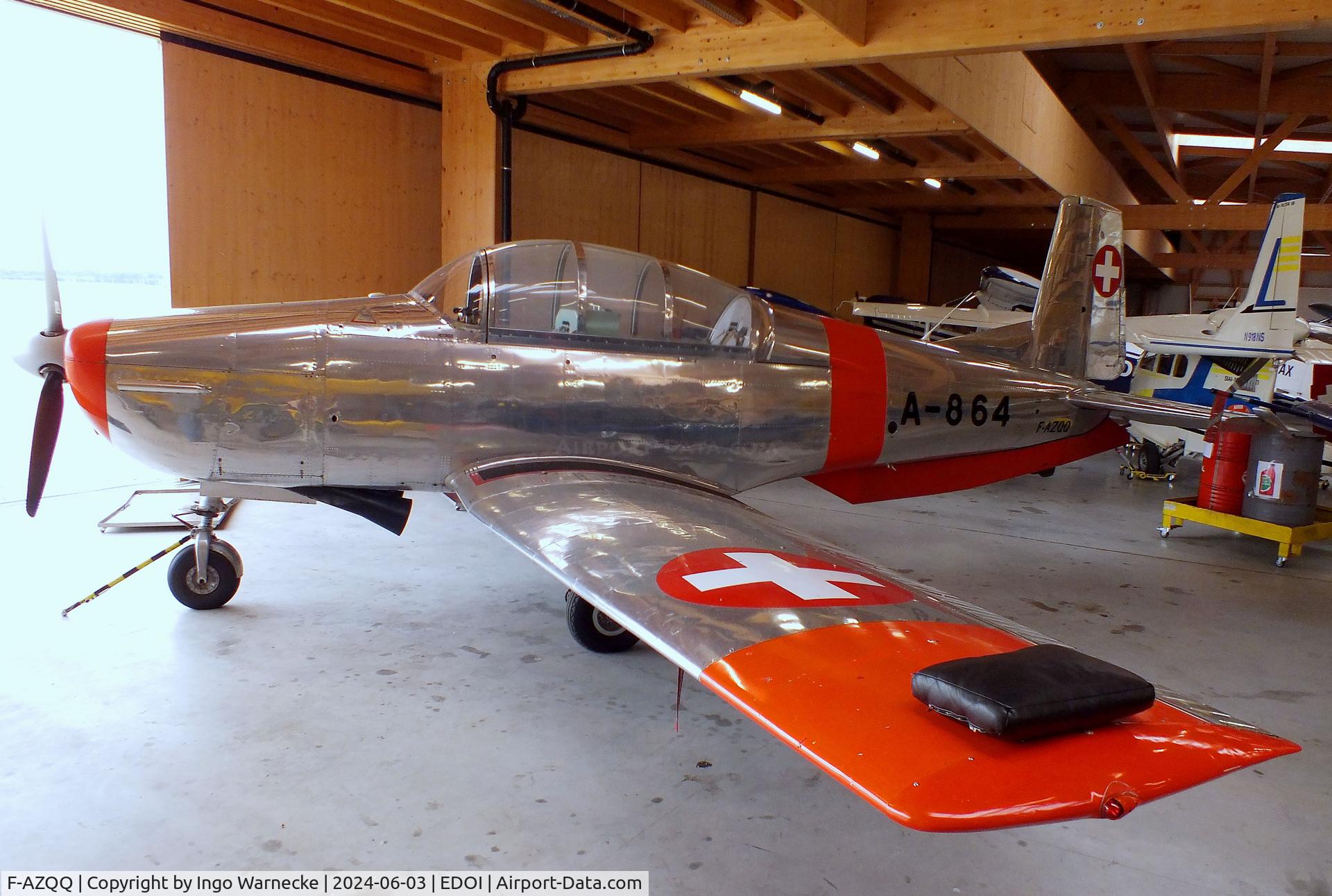 F-AZQQ, 1959 Pilatus P3-05 C/N 502-51, Pilatus P-3-05 at Bienenfarm airfield (home of part of the collection of Quax, association for the promotion of historic aircraft e.V.), Paulinenaue