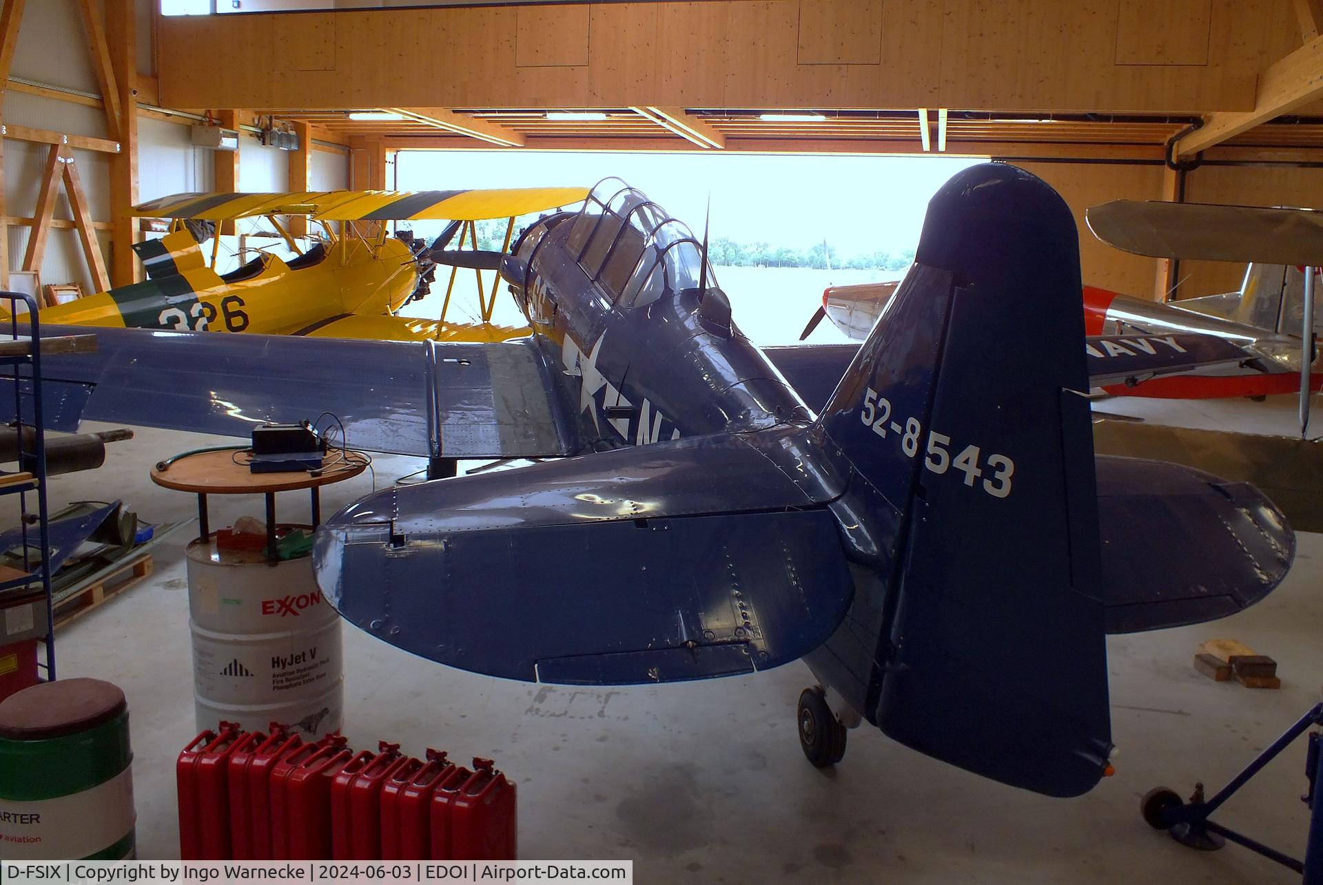 D-FSIX, 1953 North American T-6J Harvard Mk. IV C/N CCF-4-464, Canadian Car & Foundry (CCF) Harvard Mk4 (North American T-6) undergoing maintenance at Bienenfarm airfield (home of part of the collection of Quax, association for the promotion of historic aircraft e.V.), Paulinenaue
