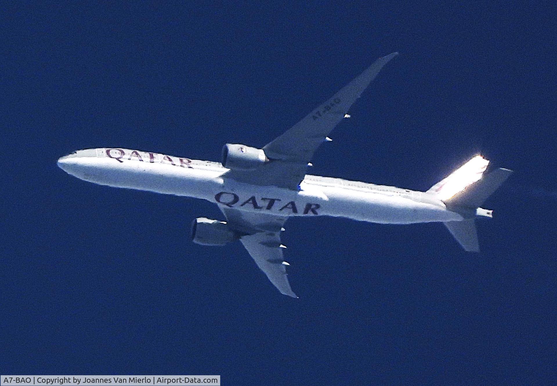 A7-BAO, 2008 Boeing 777-3DZ/ER C/N 36011, Over Belgium