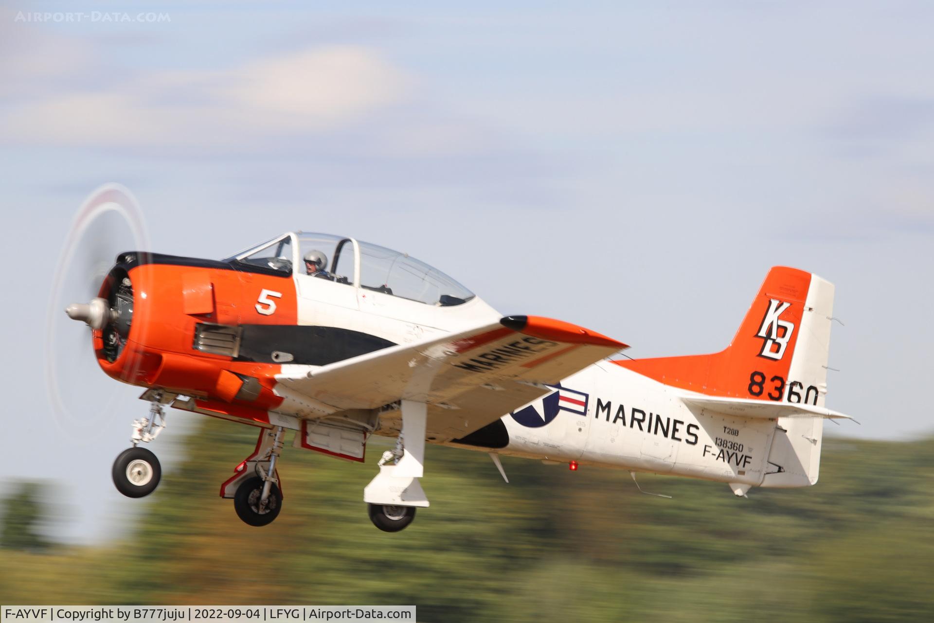 F-AYVF, 1954 North American T-28B Trojan C/N 200-431, at Cambrai 2022 airshow