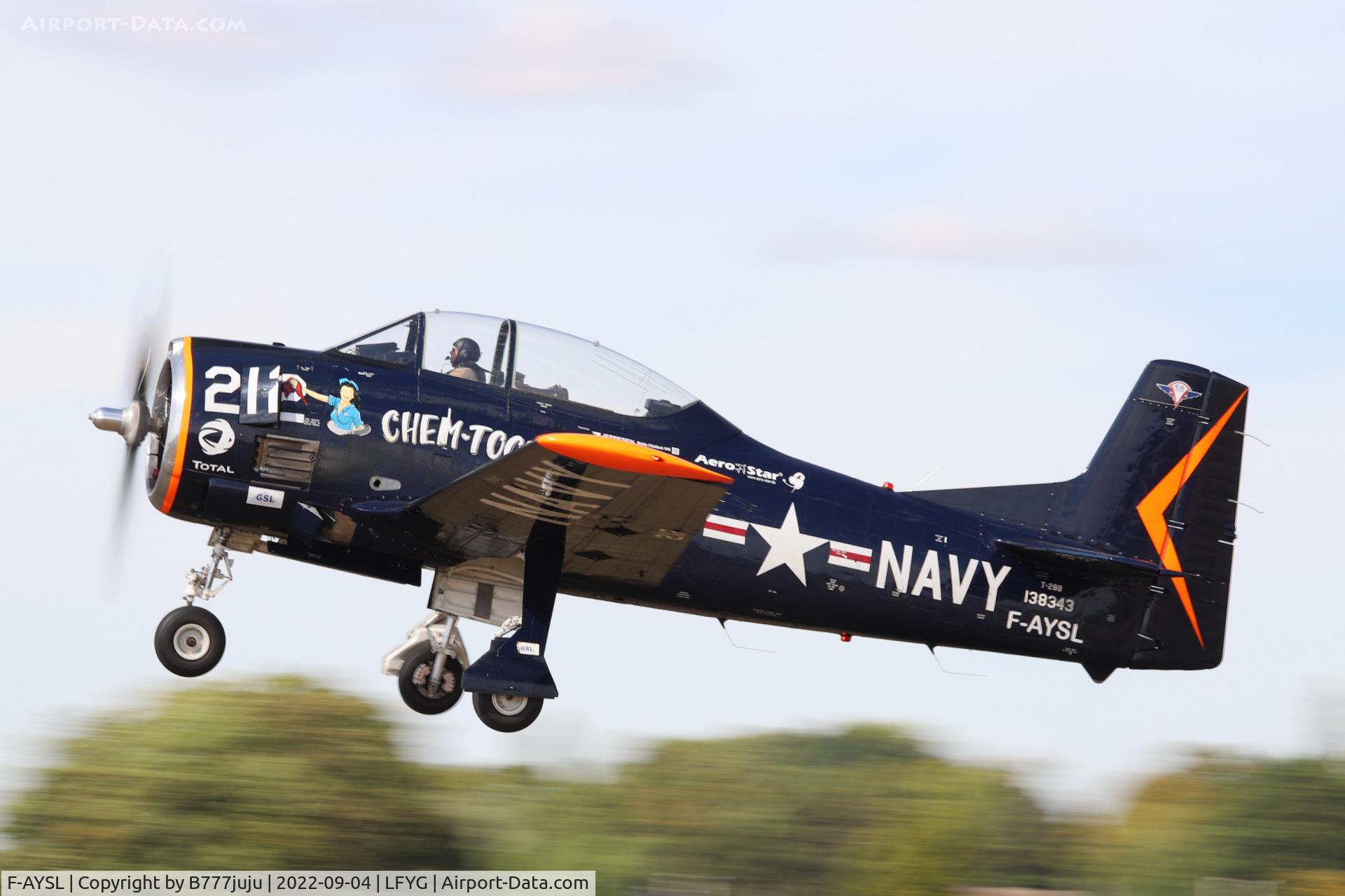 F-AYSL, 1955 North American T-28B Trojan C/N 200-414, at Cambrai 2022 airshow