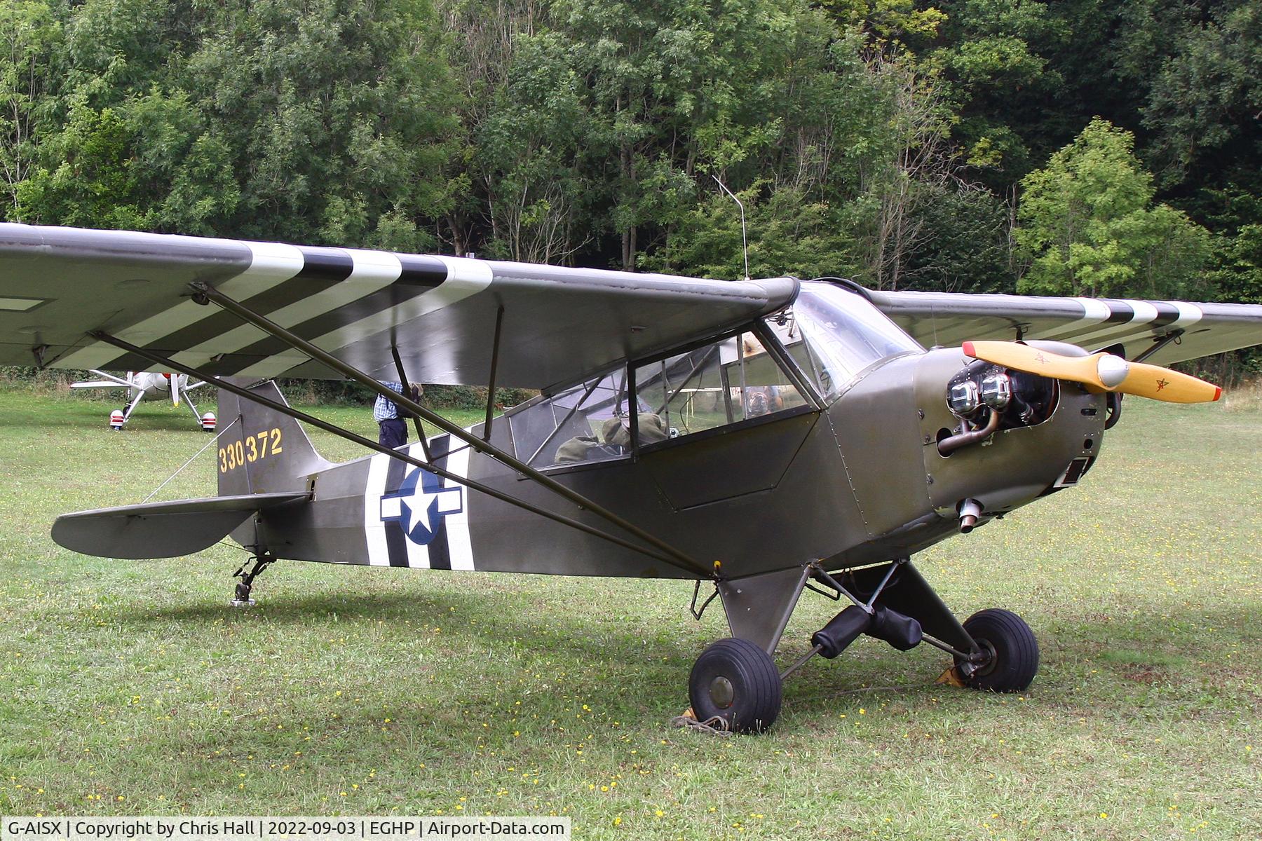 G-AISX, 1943 Piper L-4H Grasshopper (J3C-65D) C/N 11663, LAA fly in, Popham