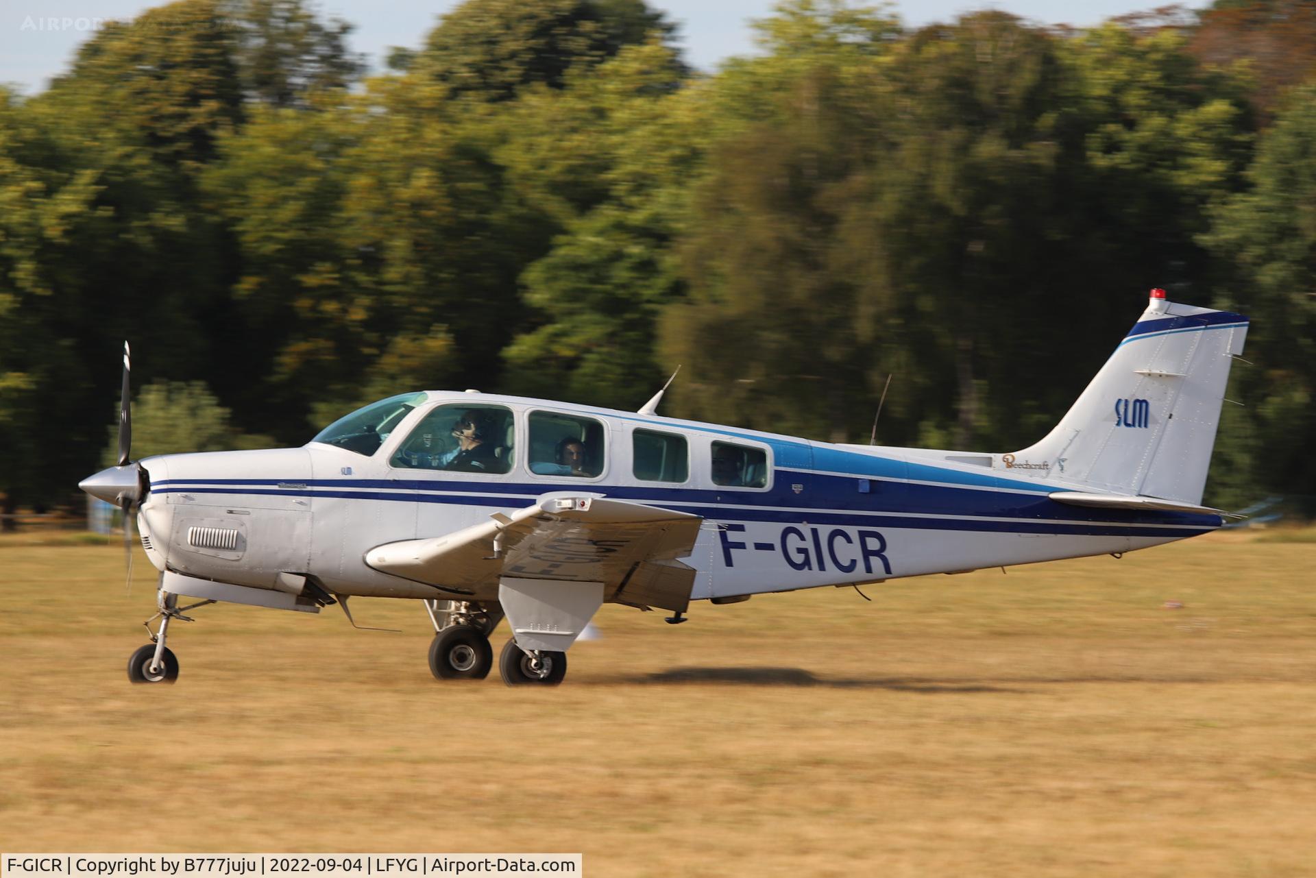 F-GICR, Beech A36 Bonanza 36 C/N E-2354, at Cambrai 2022 airshow