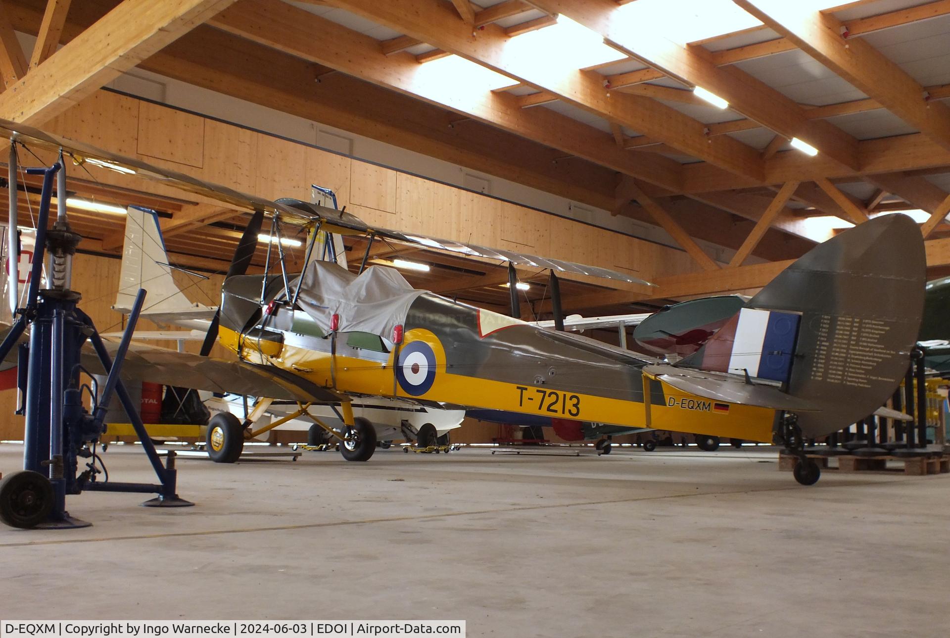 D-EQXM, 1943 De Havilland DH-82A Tiger Moth II C/N 83683, De Havilland D.H.82A Tiger Moth at Bienenfarm airfield (home of part of the collection of Quax, association for the promotion of historic aircraft e.V.), Paulinenaue