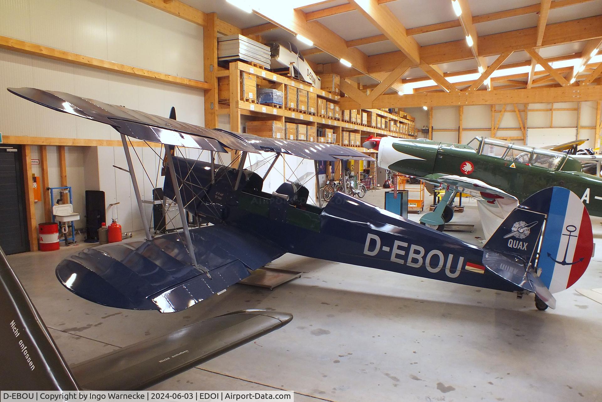 D-EBOU, Nord Stampe SV-4C C/N 326, Stampe-Vertongen (Nord SNCAN) SV-4C at Bienenfarm airfield (home of part of the collection of Quax, association for the promotion of historic aircraft e.V.), Paulinenaue