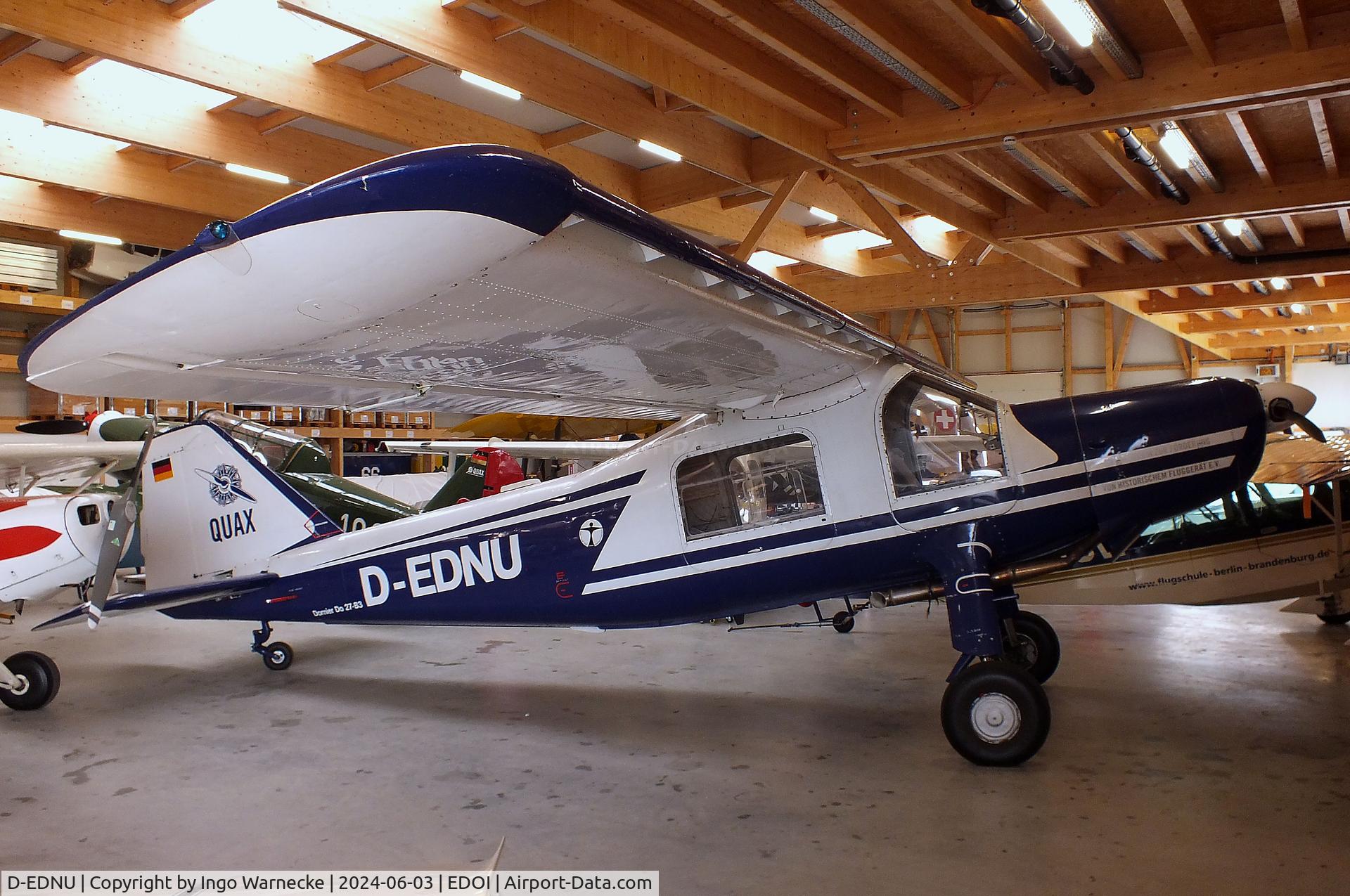 D-EDNU, 1980 Dornier Do-27B-3 C/N 401, Dornier Do-27B-3 at Bienenfarm airfield (home of part of the collection of Quax, association for the promotion of historic aircraft e.V.), Paulinenaue