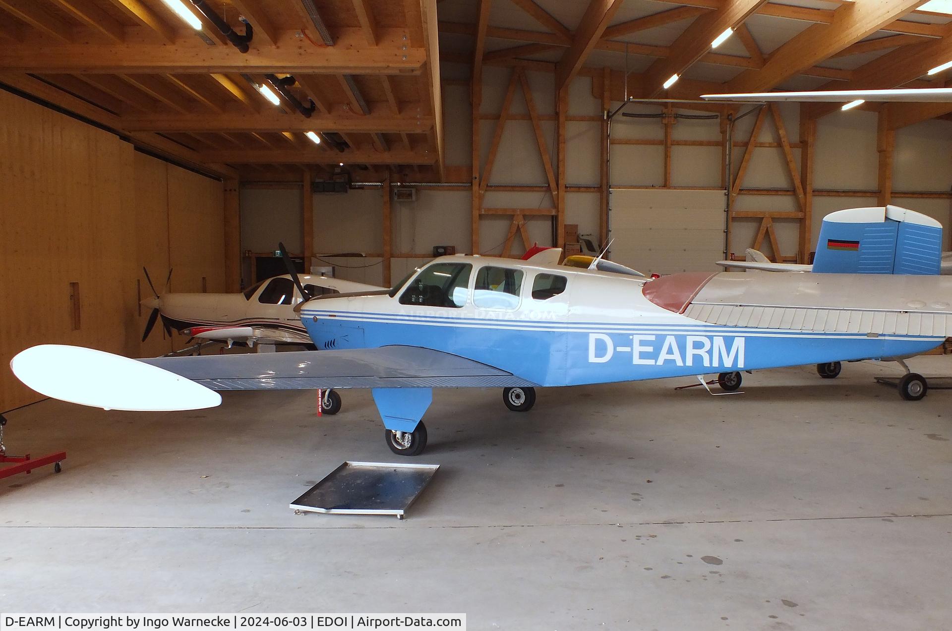 D-EARM, 1955 Beechcraft F35 Bonanza C/N D-4256, Beechcraft F35 Bonanza at Bienenfarm airfield (home of part of the collection of Quax, association for the promotion of historic aircraft e.V.), Paulinenaue