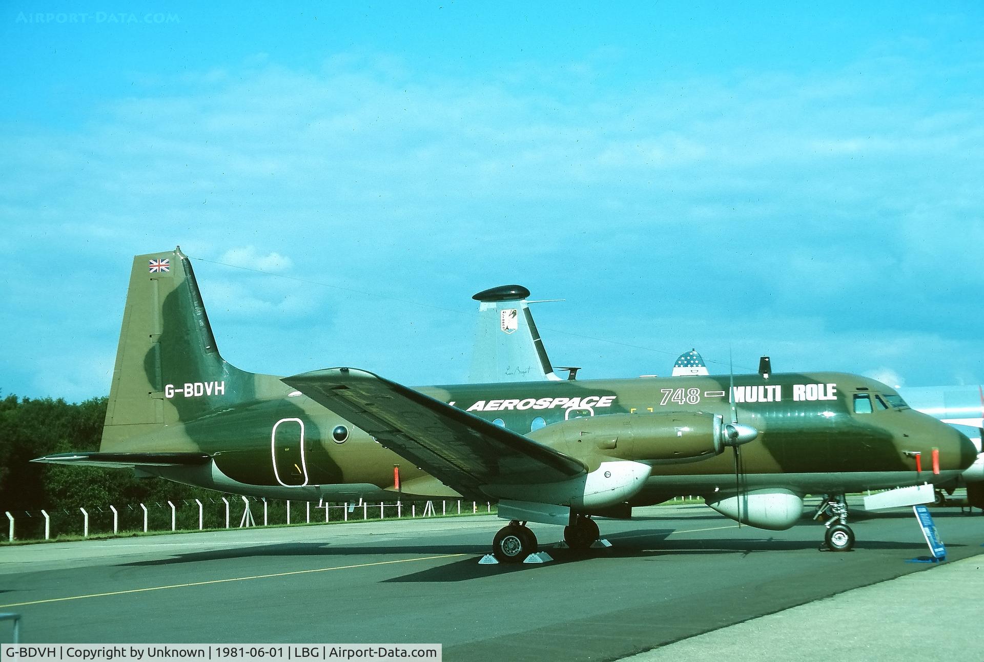 G-BDVH, 1976 Hawker Siddeley HS.748 Series 2A C/N 1746, Paris LBG 6.1981