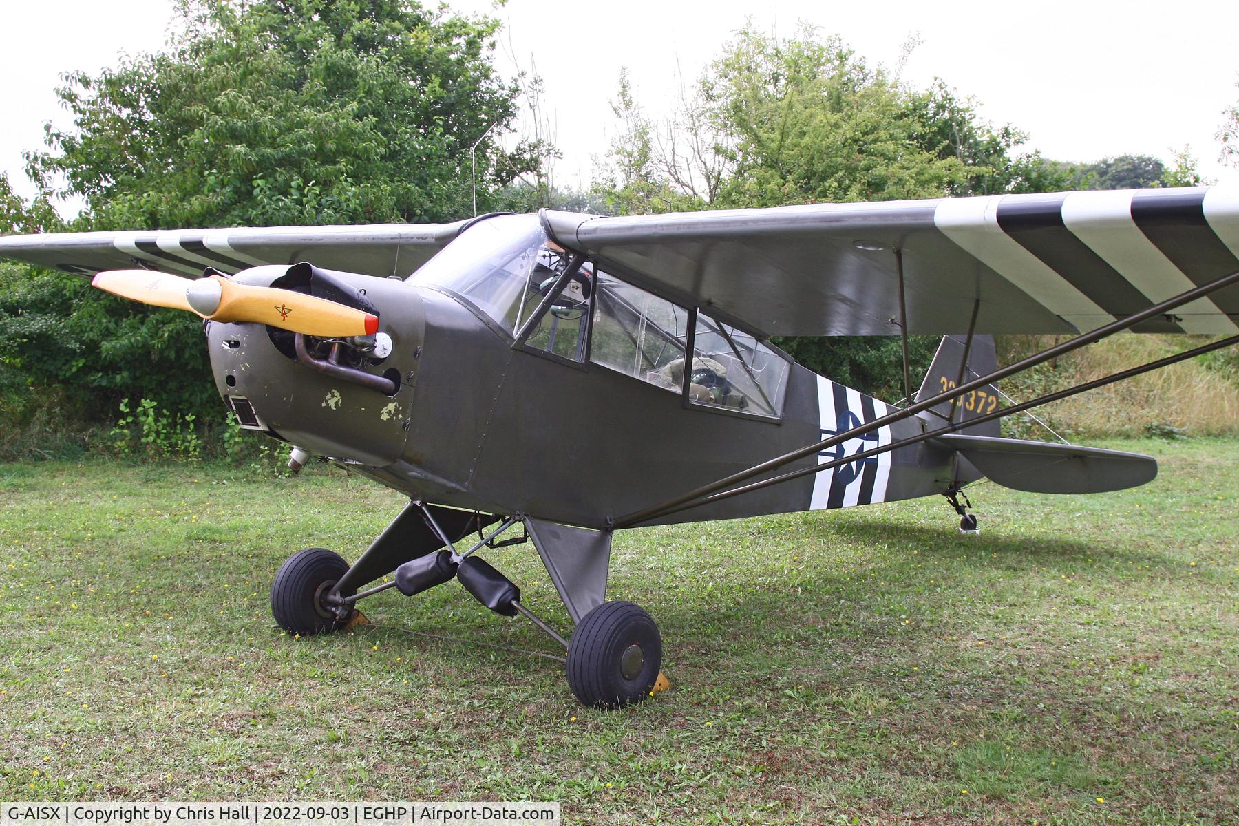 G-AISX, 1943 Piper L-4H Grasshopper (J3C-65D) C/N 11663, LAA fly in, Popham