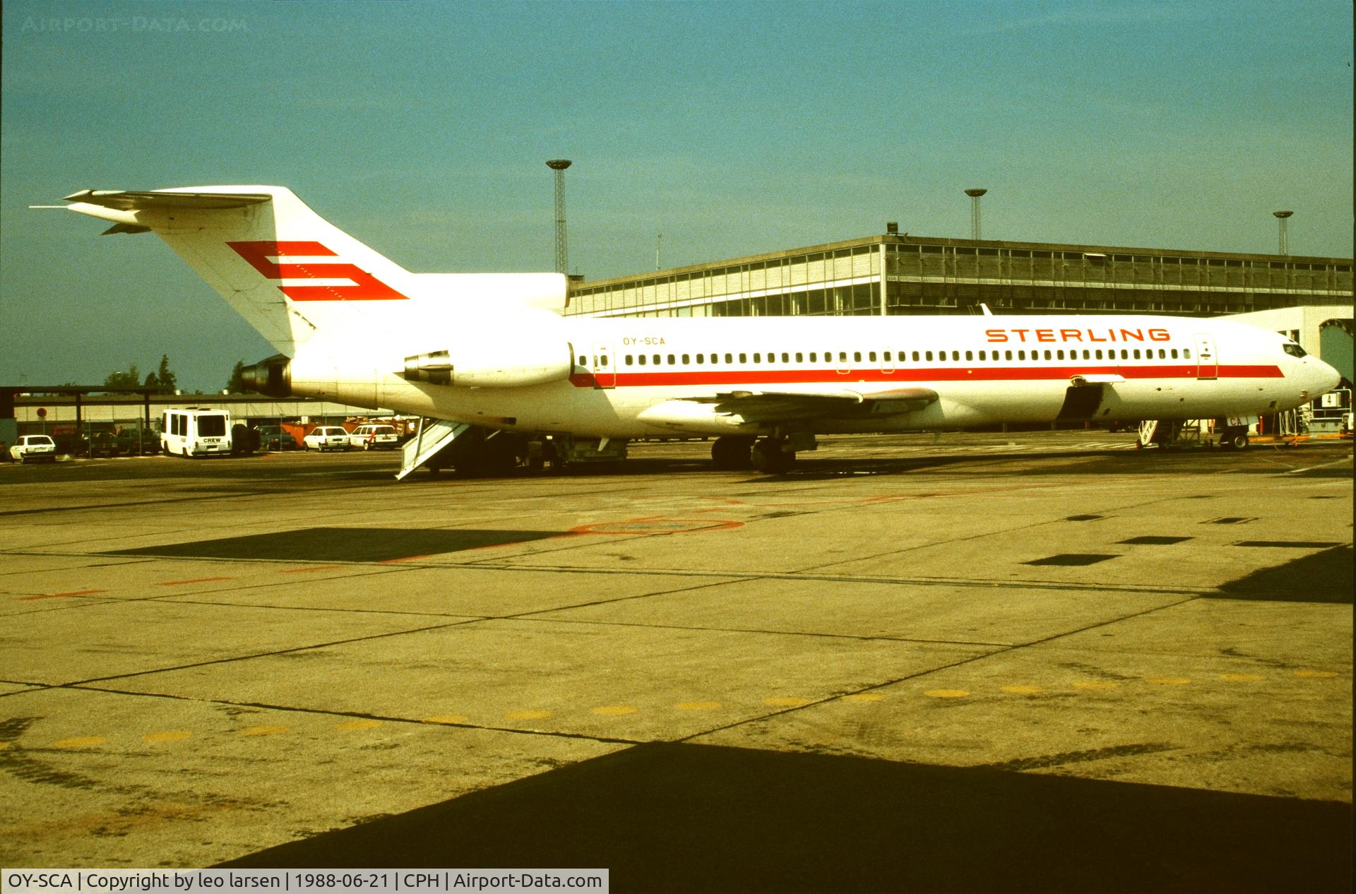 OY-SCA, 1973 Boeing 727-2H3 C/N 20739, Copenhagen 21.6.1988