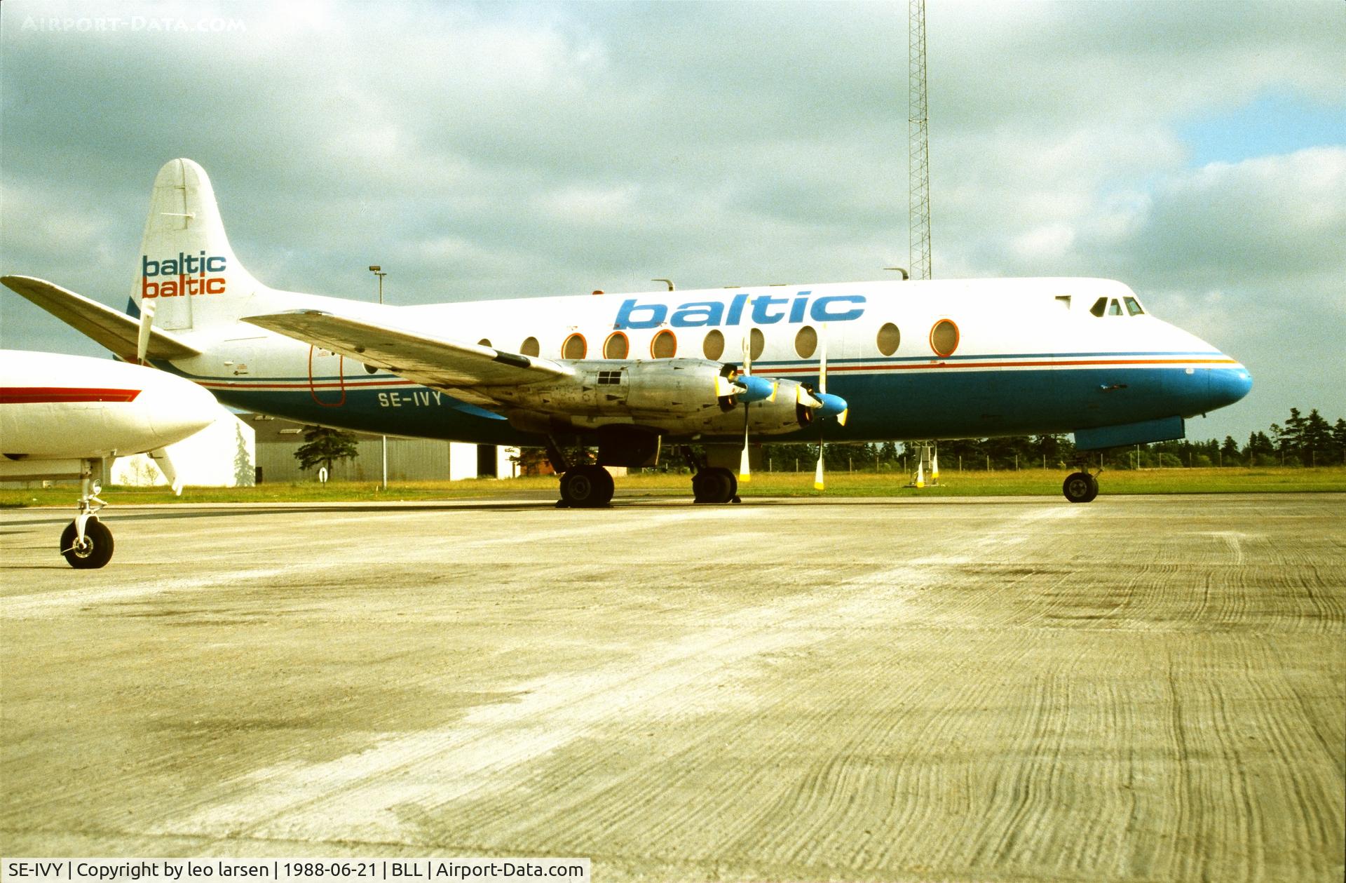SE-IVY, 1959 Vickers Viscount 815 C/N 375, Billund 21.6.1988