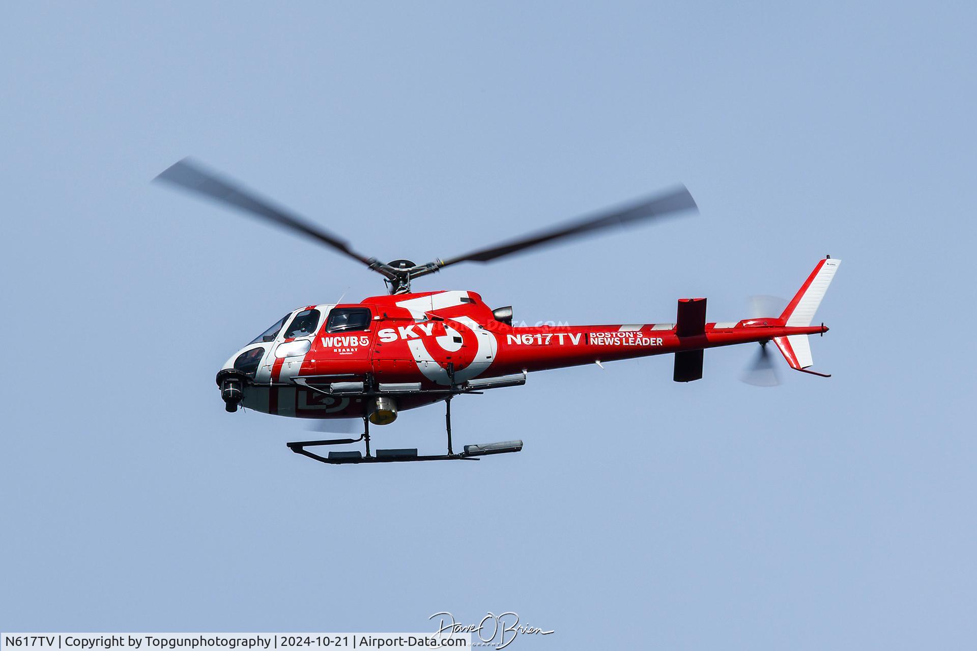 N617TV, 2022 Eurocopter AS350 B AStar C/N 1725, WCBV Ch 5 in Boston taken from Castle Island, Boston Harbor.