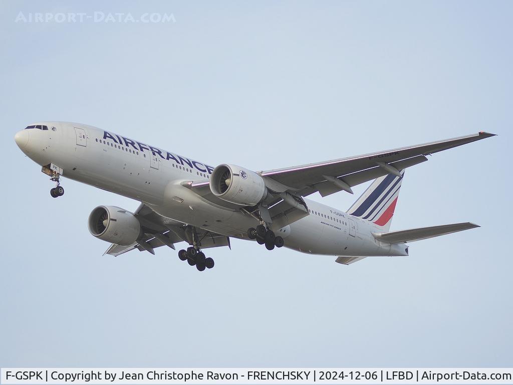 F-GSPK, 2000 Boeing 777-228/ER C/N 29010, Paris (CDG)	Bordeaux (BOD)	(AFR372V)