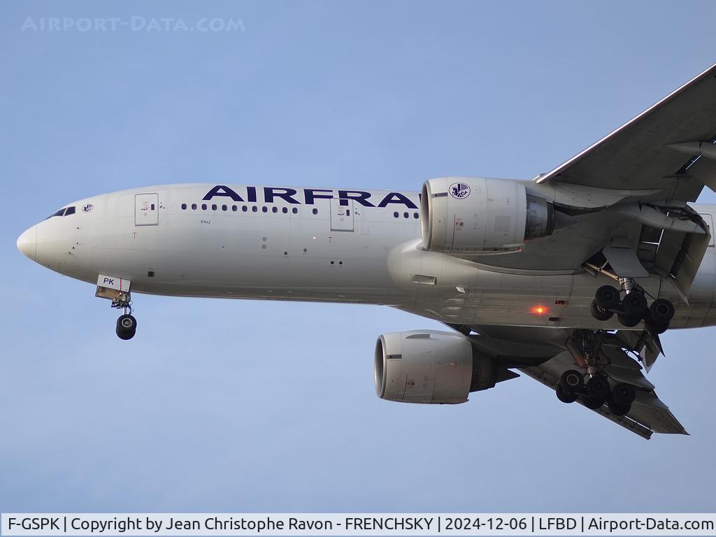 F-GSPK, 2000 Boeing 777-228/ER C/N 29010, Paris (CDG)	Bordeaux (BOD)	(AFR372V)