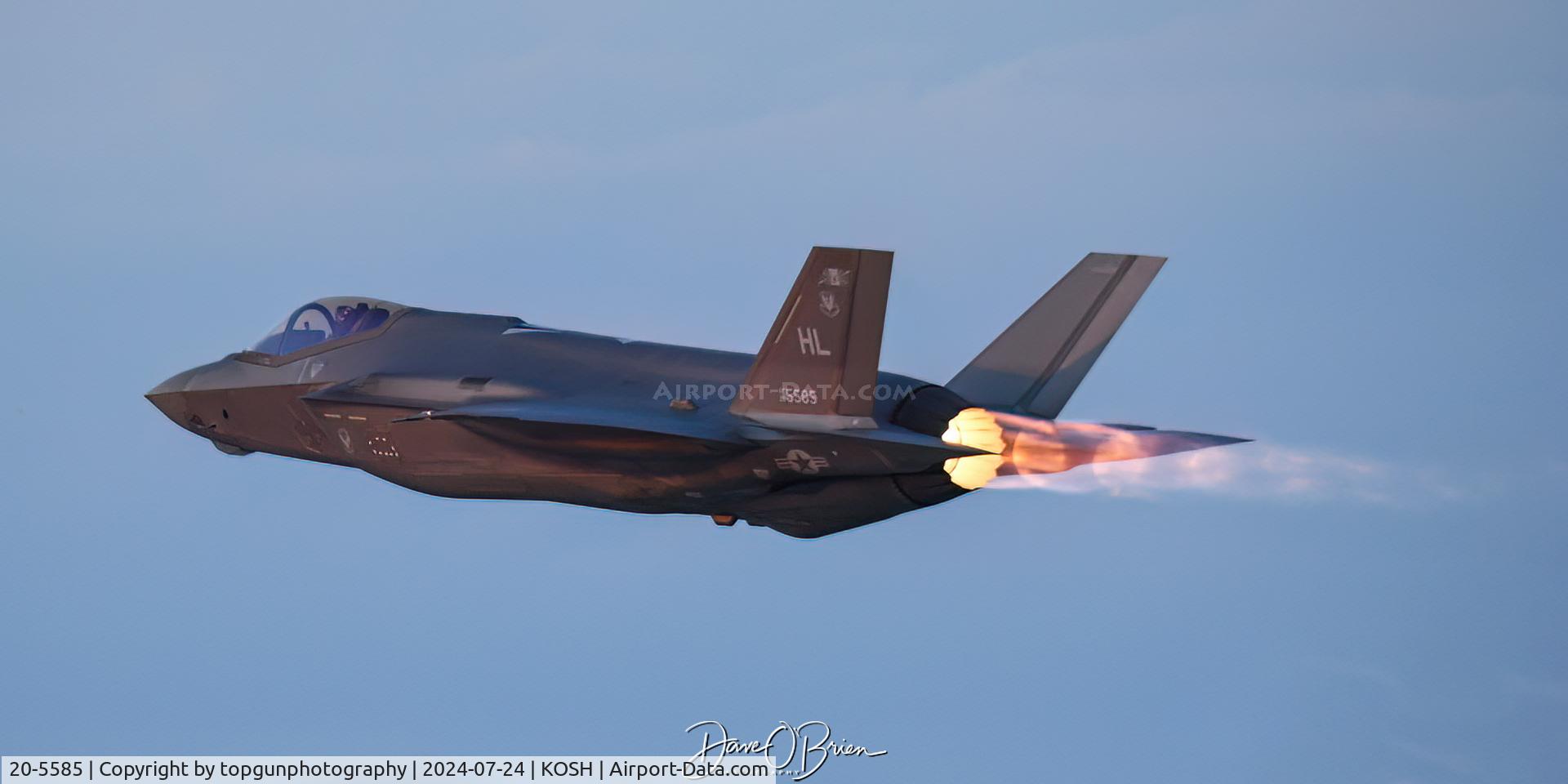 20-5585, 2020 Lockheed Martin F-35A Lightning II C/N AF-345, MACH bugging out in full cone