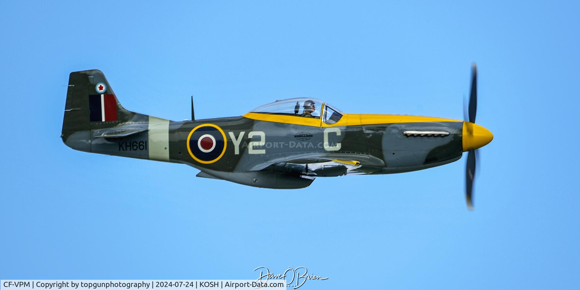 CF-VPM, 1944 North American P-51D Mustang C/N 122-39922, Mustang making a photo pass