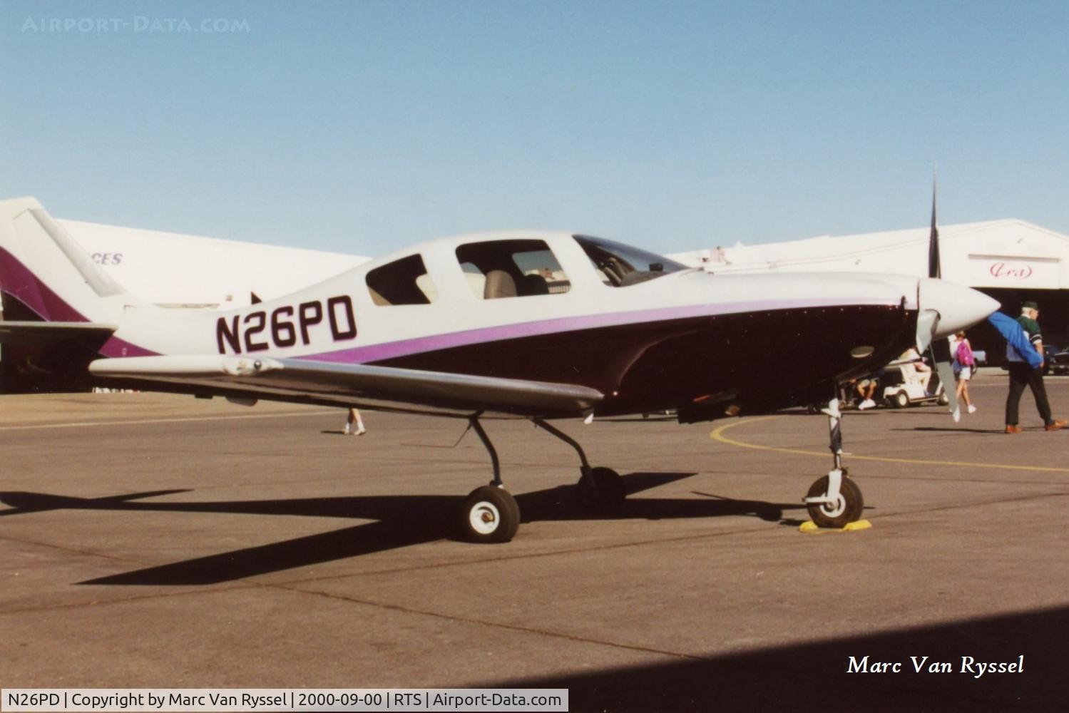 N26PD, 1996 Lancair IV C/N 067, At Reno Air Races in September2000, Sport class pace plane.