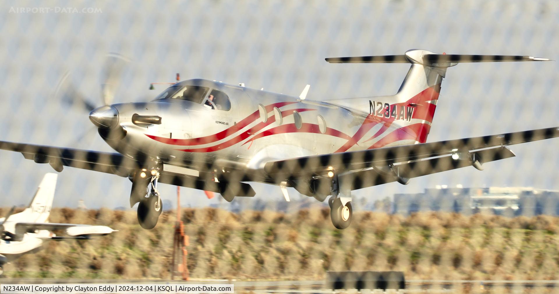 N234AW, 2012 Pilatus PC-12/47E C/N 1369, San Carlos Airport in California 2024.
