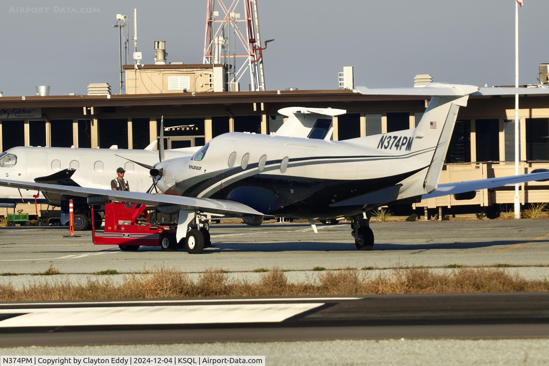 N374PM, 2013 Pilatus PC-12/47E C/N 1438, San Carlos Airport in California 2024.