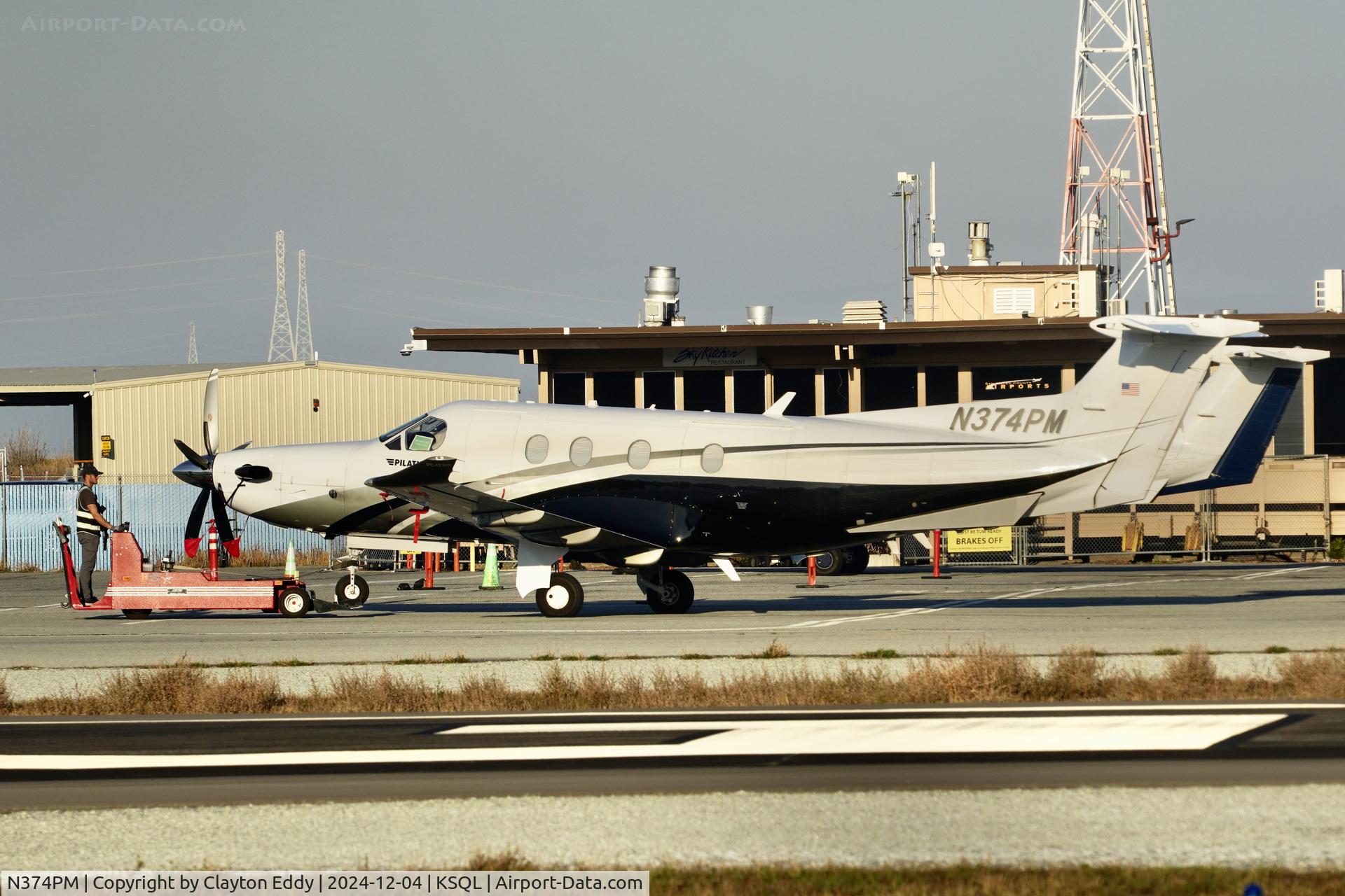 N374PM, 2013 Pilatus PC-12/47E C/N 1438, San Carlos Airport in California 2024.