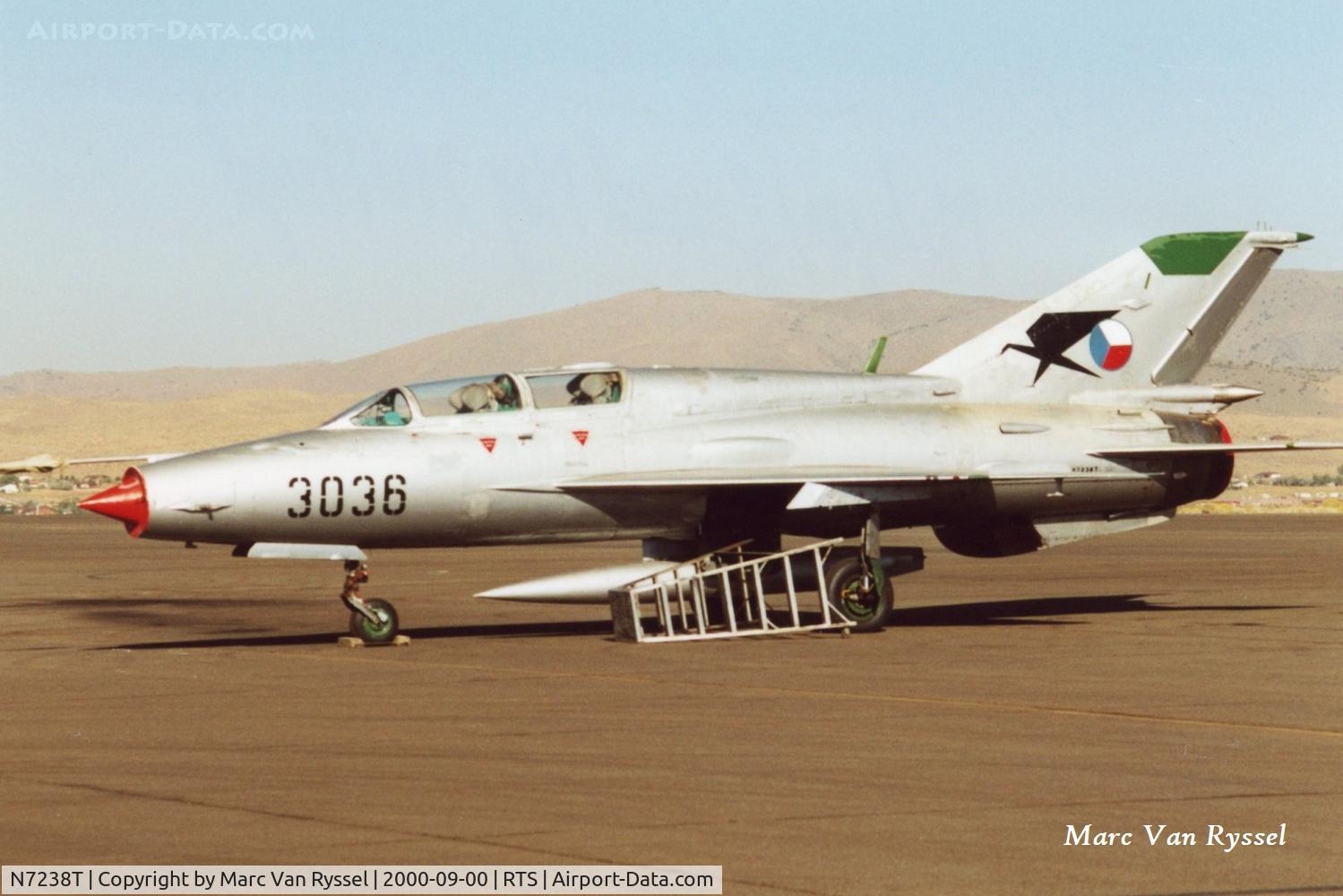 N7238T, 1974 Mikoyan-Gurevich MIG-21UM C/N 3036, N7238T at Reno Air Races in September 2000. c/n 516913036.