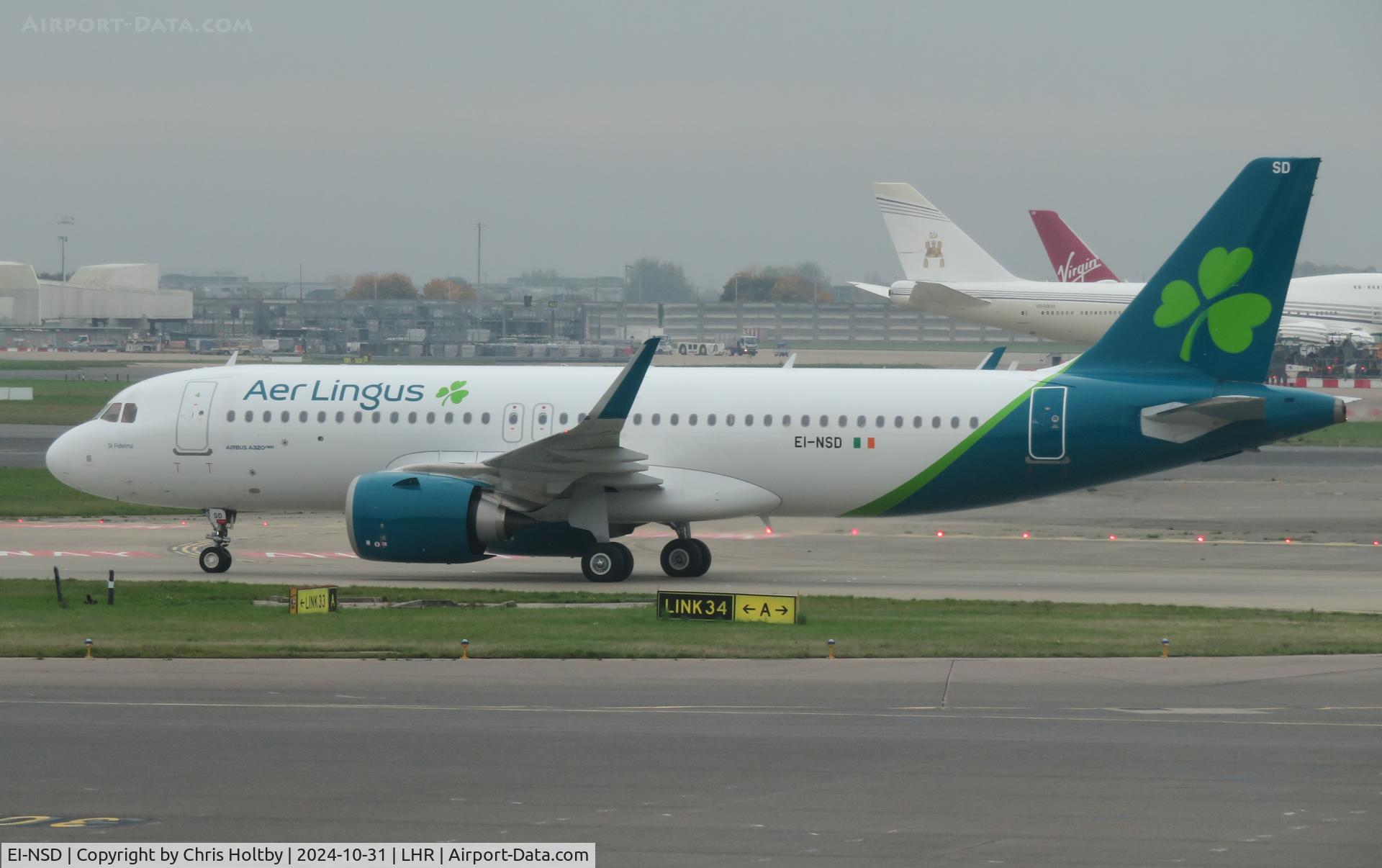 EI-NSD, 2023 Airbus A320-251N C/N 11711, Taxiing at Heathrow, London