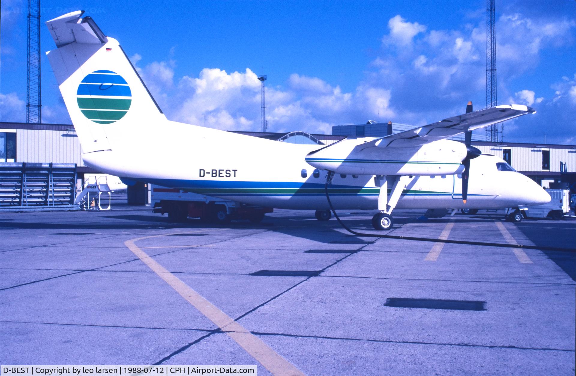 D-BEST, 1987 De Havilland Canada DHC-8-102 Dash 8 C/N 062, Copenhagen 12.7.1988
