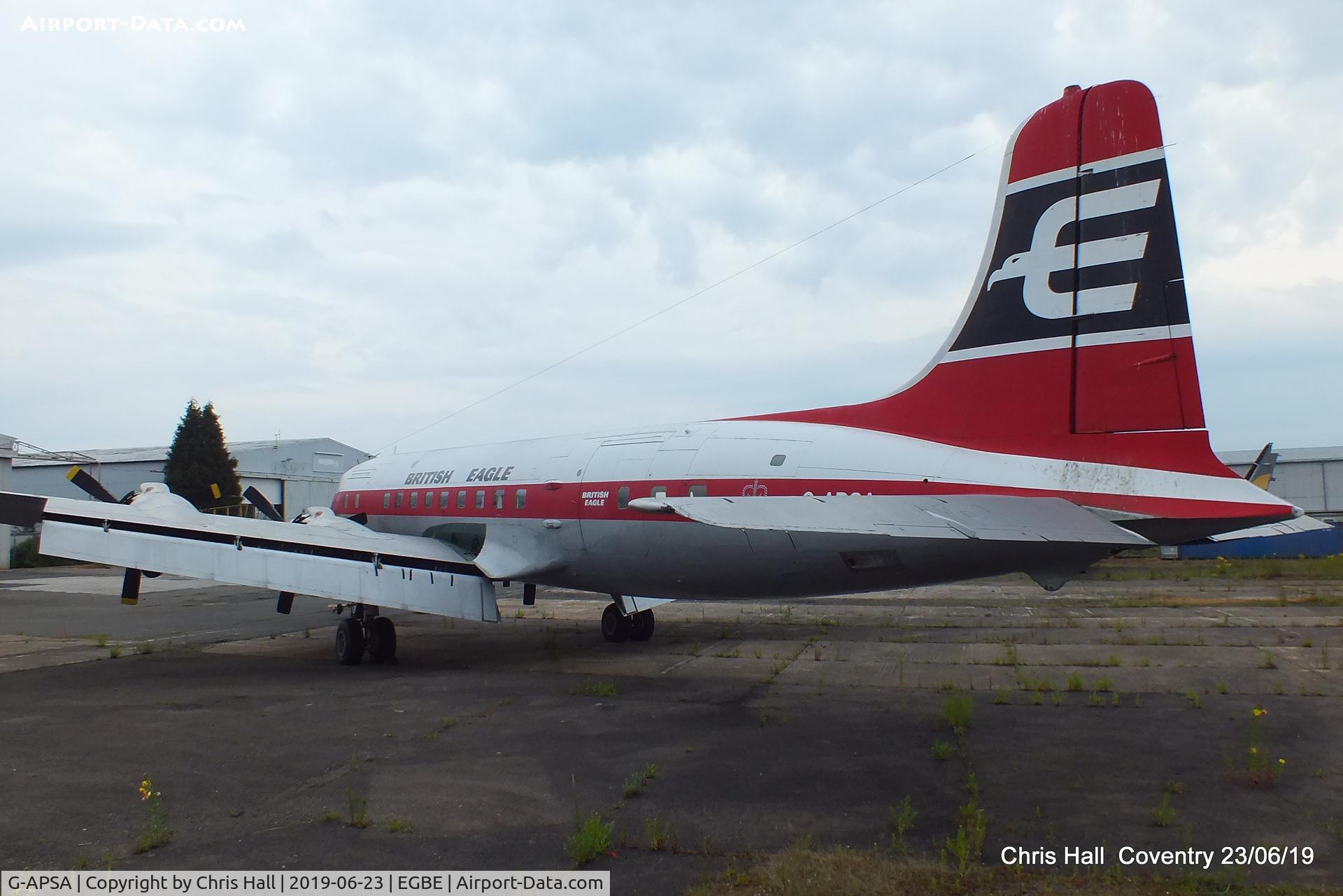 G-APSA, 1958 Douglas DC-6A C/N 45497, Project Propeller fly in, Coventry