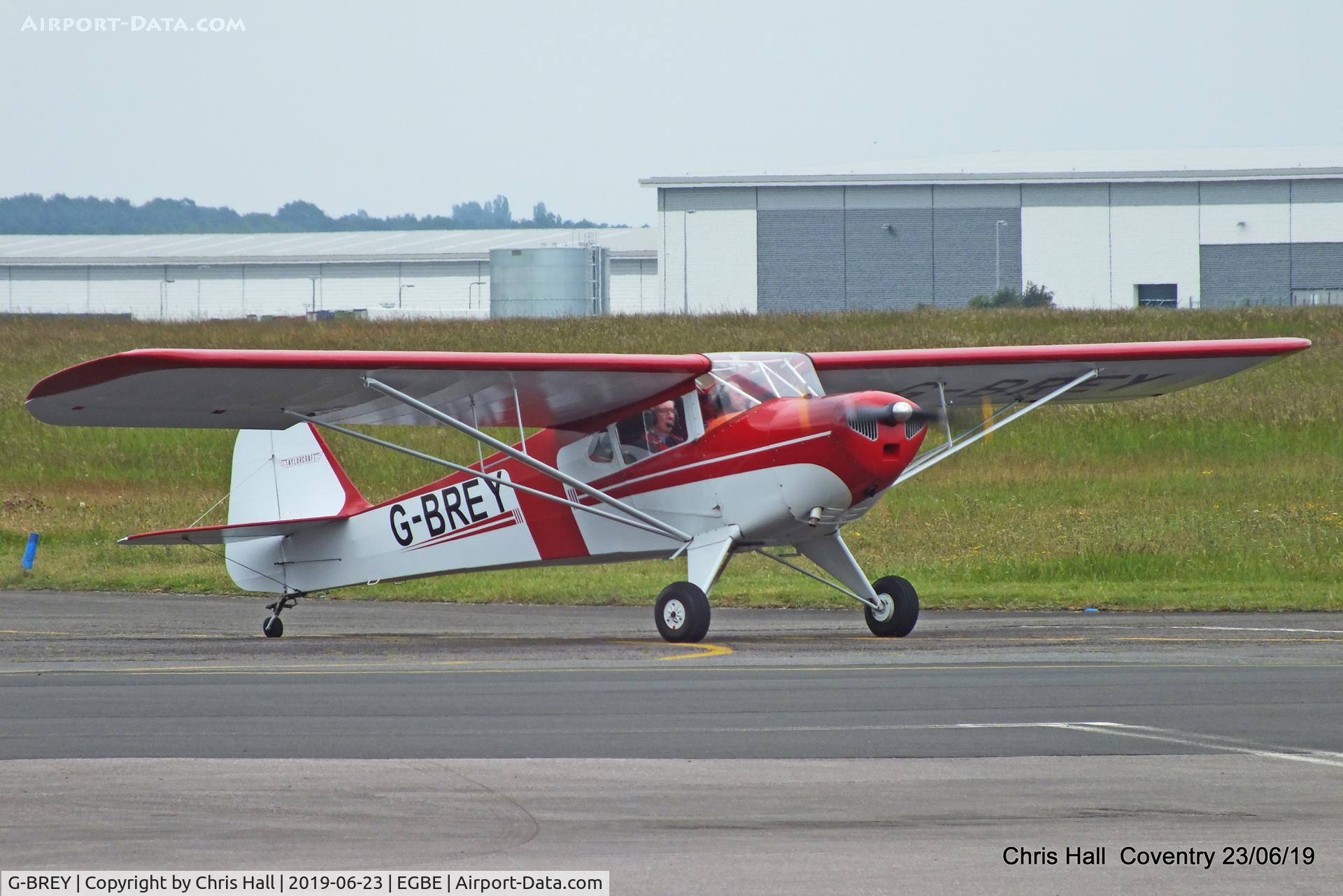 G-BREY, 1946 Taylorcraft BC-12D Twosome C/N 7299, Project Propeller fly in, Coventry