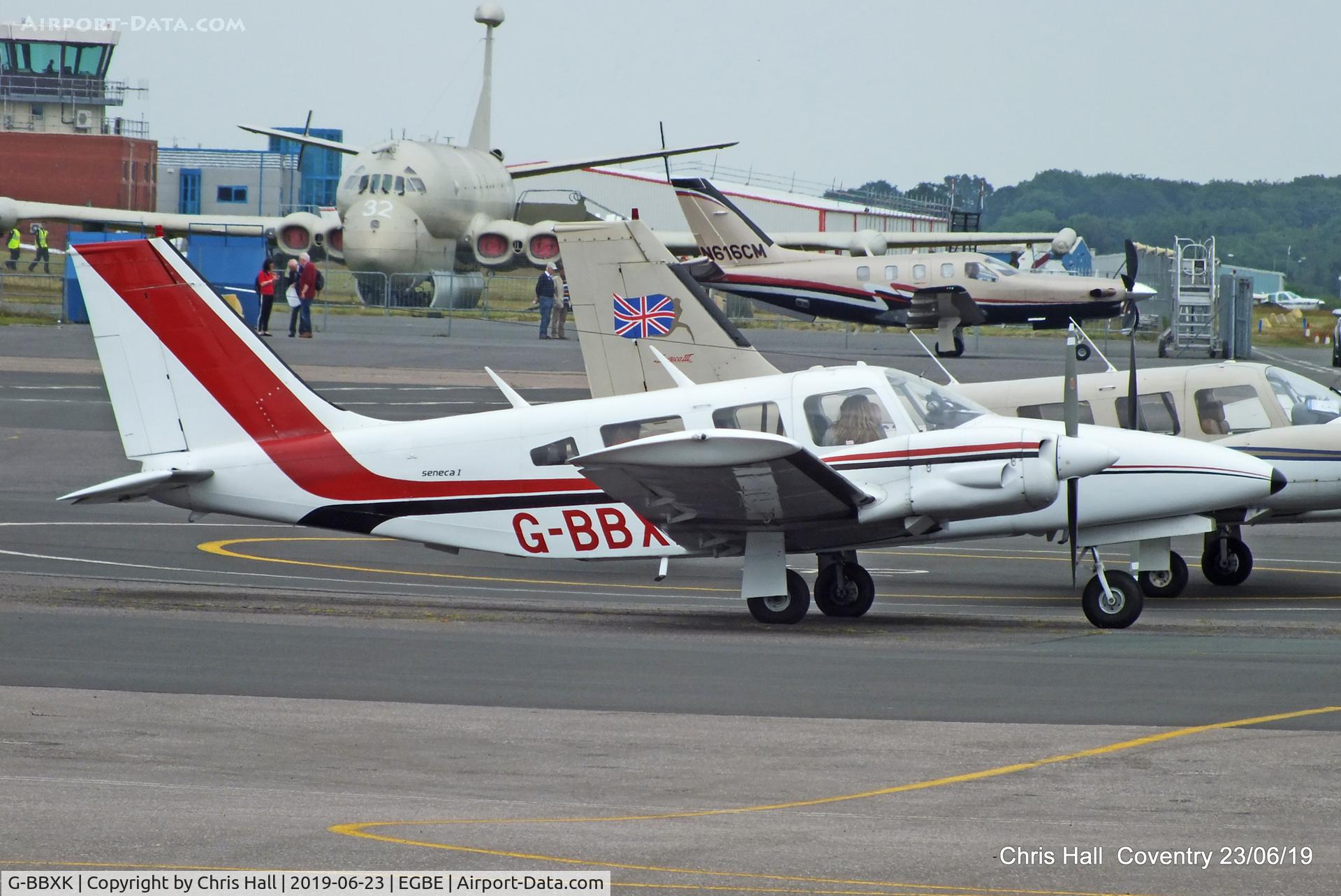 G-BBXK, 1973 Piper PA-34-200 Seneca C/N 34-7450056, Project Propeller fly in, Coventry