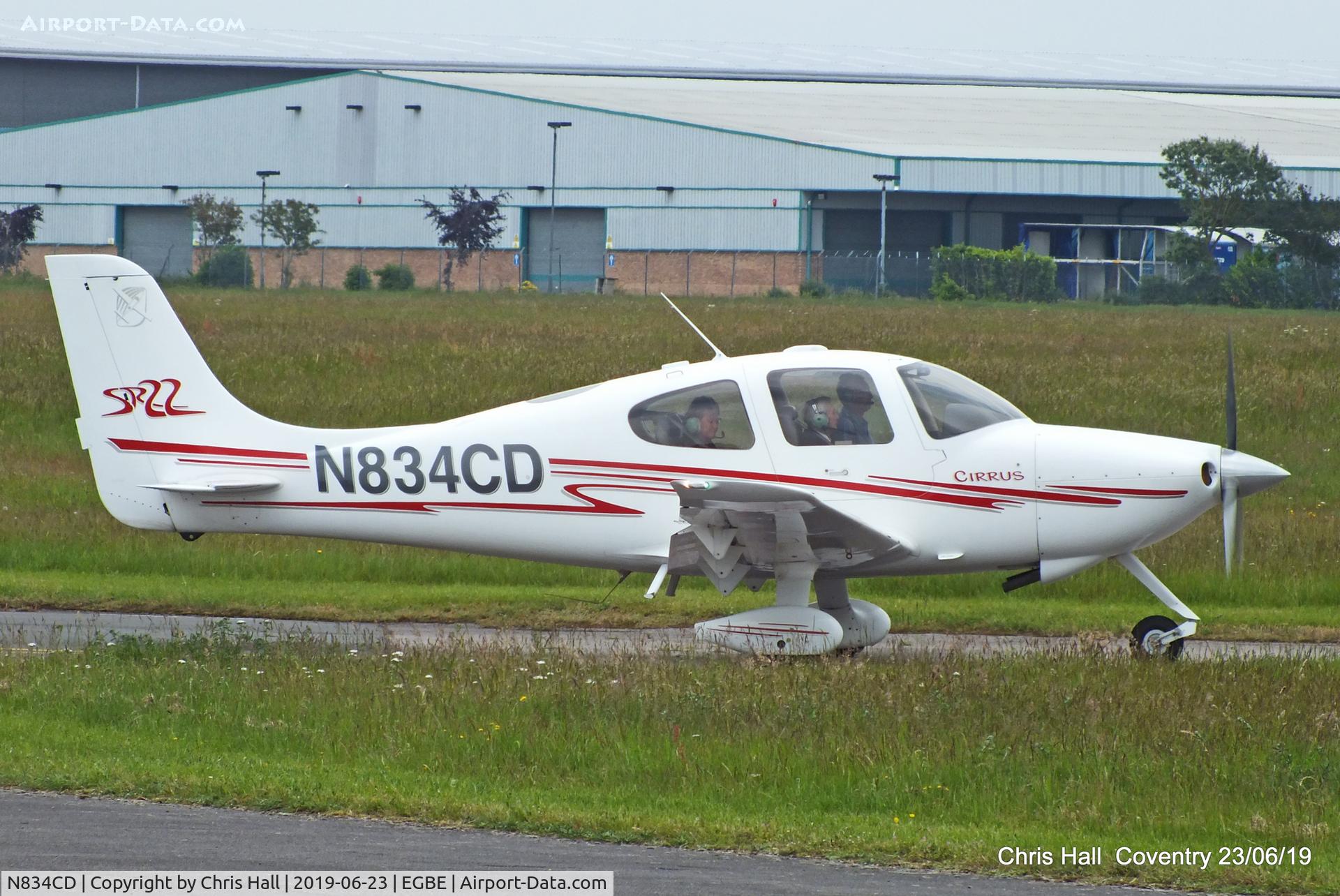 N834CD, 2002 Cirrus SR22 C/N 0168, Project Propeller fly in, Coventry