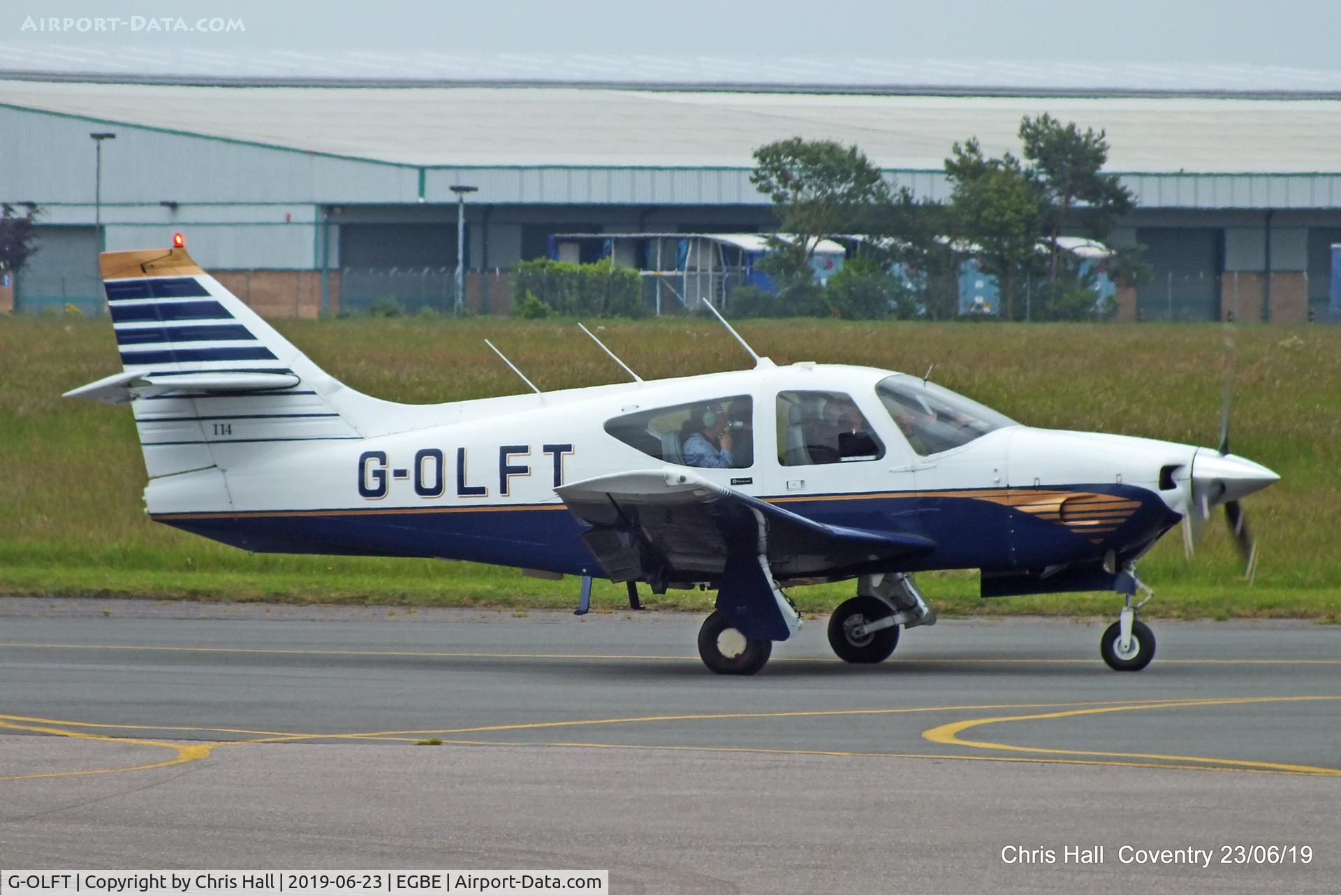 G-OLFT, 1977 Rockwell Commander 114 C/N 14274, Project Propeller fly in, Coventry