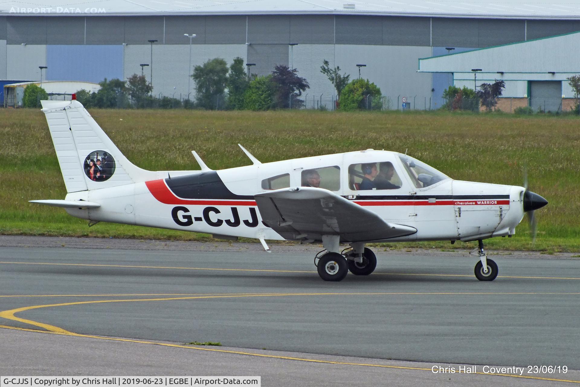 G-CJJS, 1976 Piper PA-28-151 Cherokee Warrior C/N 28-7615377, Project Propeller fly in, Coventry
