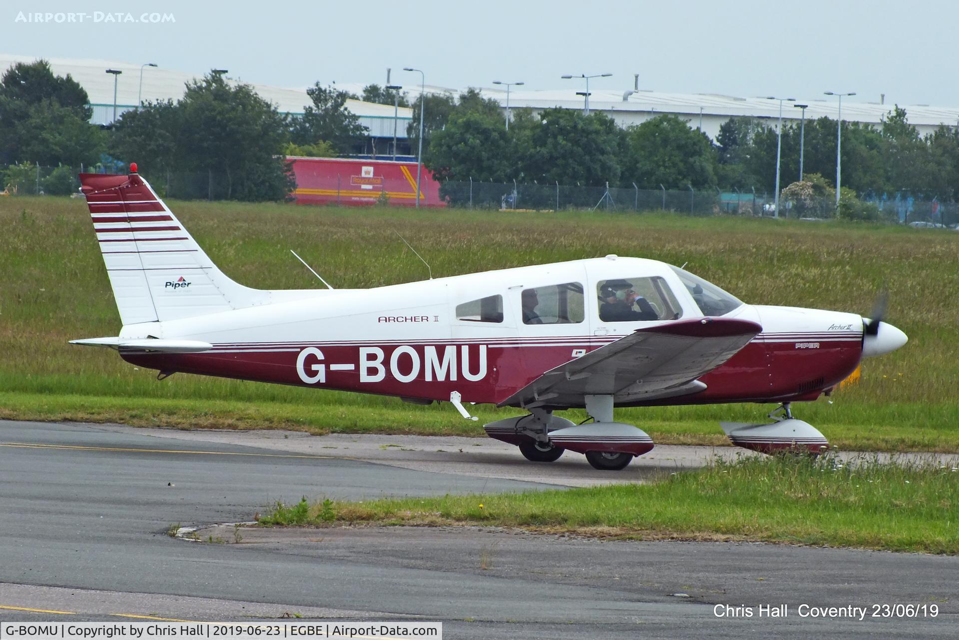 G-BOMU, 1977 Piper PA-28-181 Cherokee Archer II C/N 28-7790318, Project Propeller fly in, Coventry