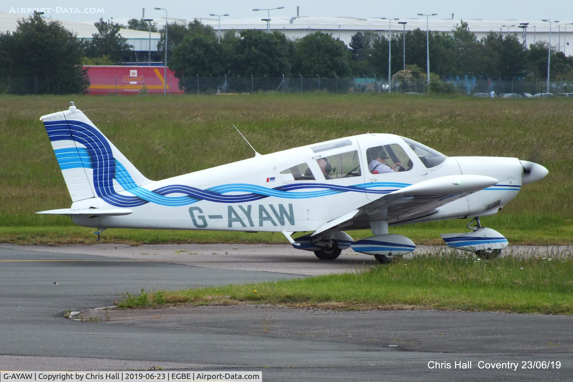 G-AYAW, 1970 Piper PA-28-180 Cherokee C/N 28-5805, Project Propeller fly in, Coventry