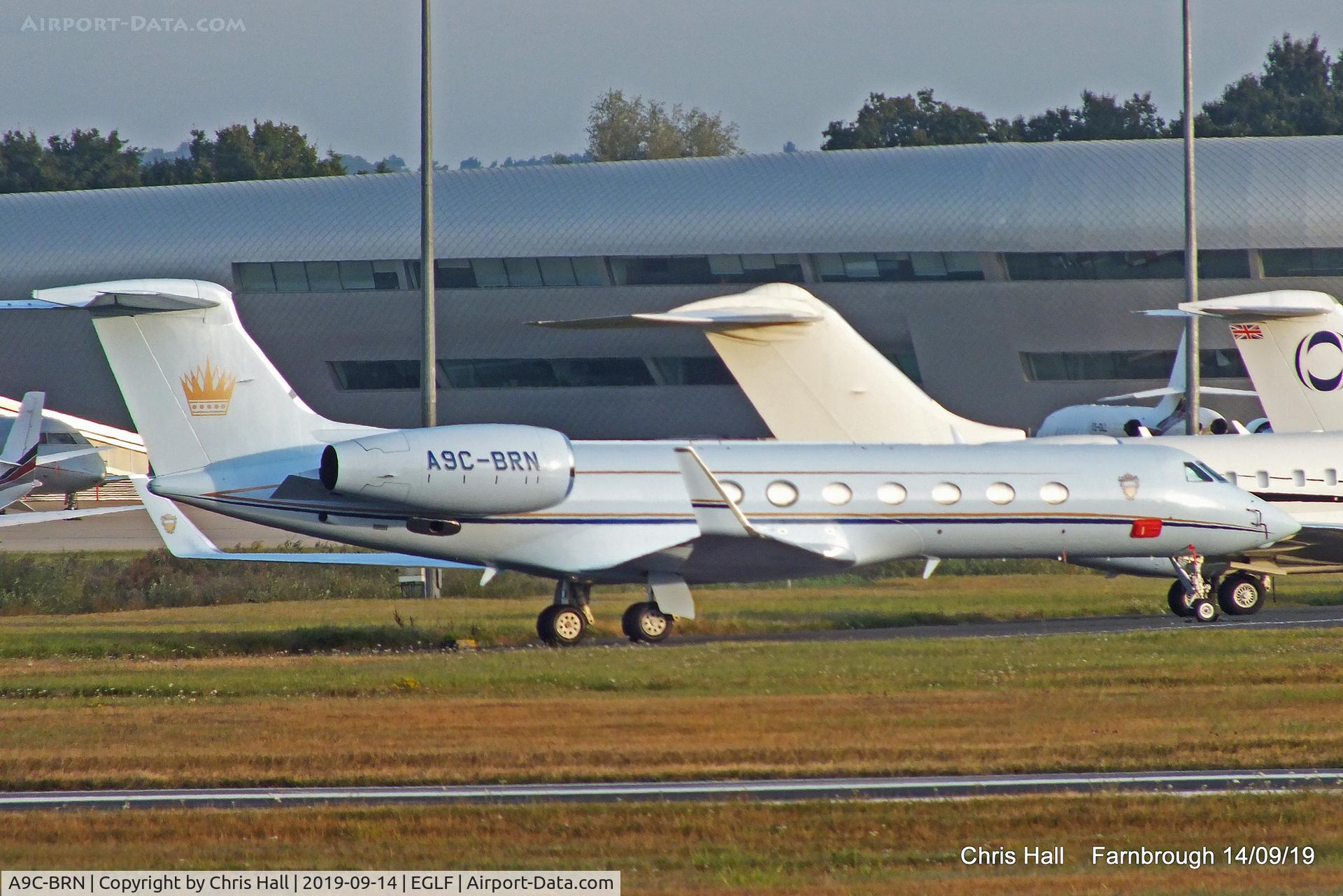 A9C-BRN, 2009 Gulfstream Aerospace GV-SP (G550) C/N 5242, Farnborough