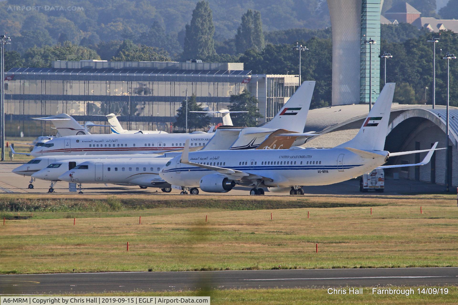 A6-MRM, 2001 Boeing 737-8EC BBJ2 C/N 32450, Farnborough