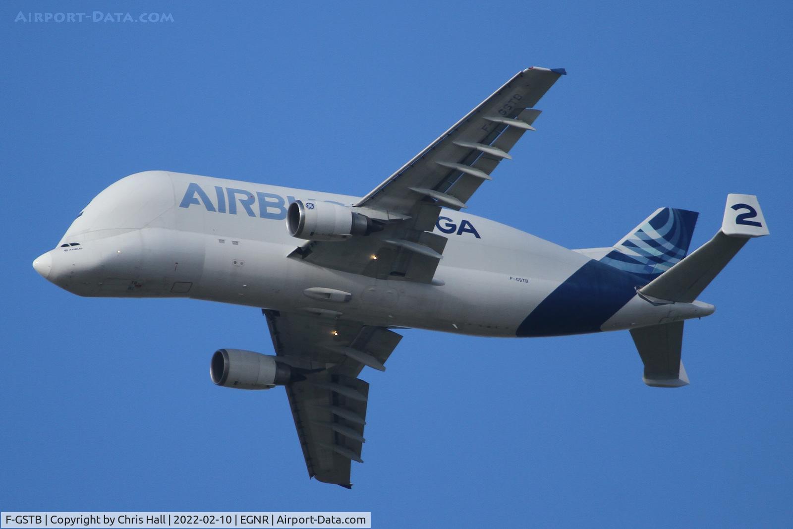 F-GSTB, 1996 Airbus A300B4-608ST Super Transporter C/N 751, on approach to Hawarden