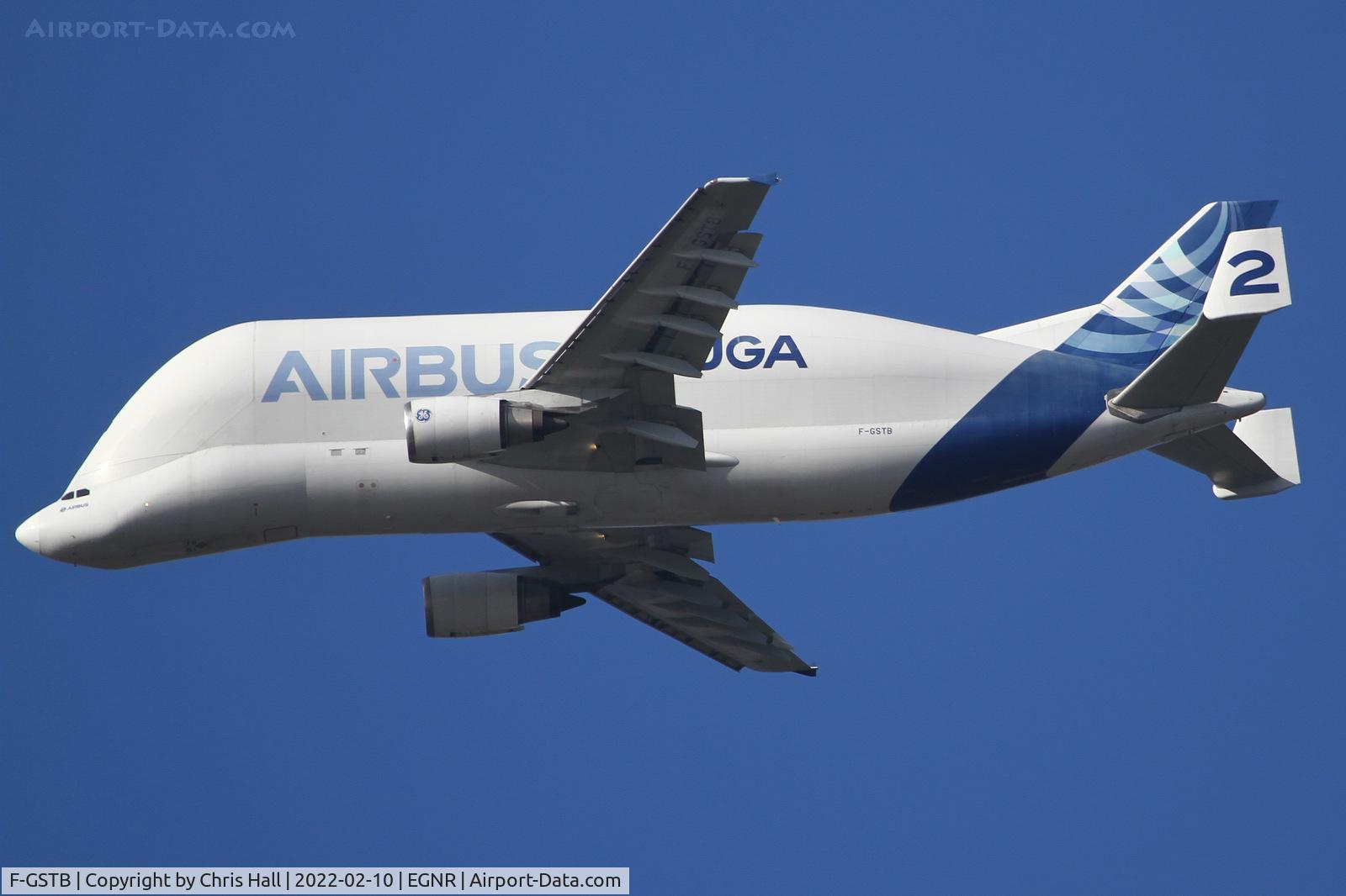 F-GSTB, 1996 Airbus A300B4-608ST Super Transporter C/N 751, on approach to Hawarden