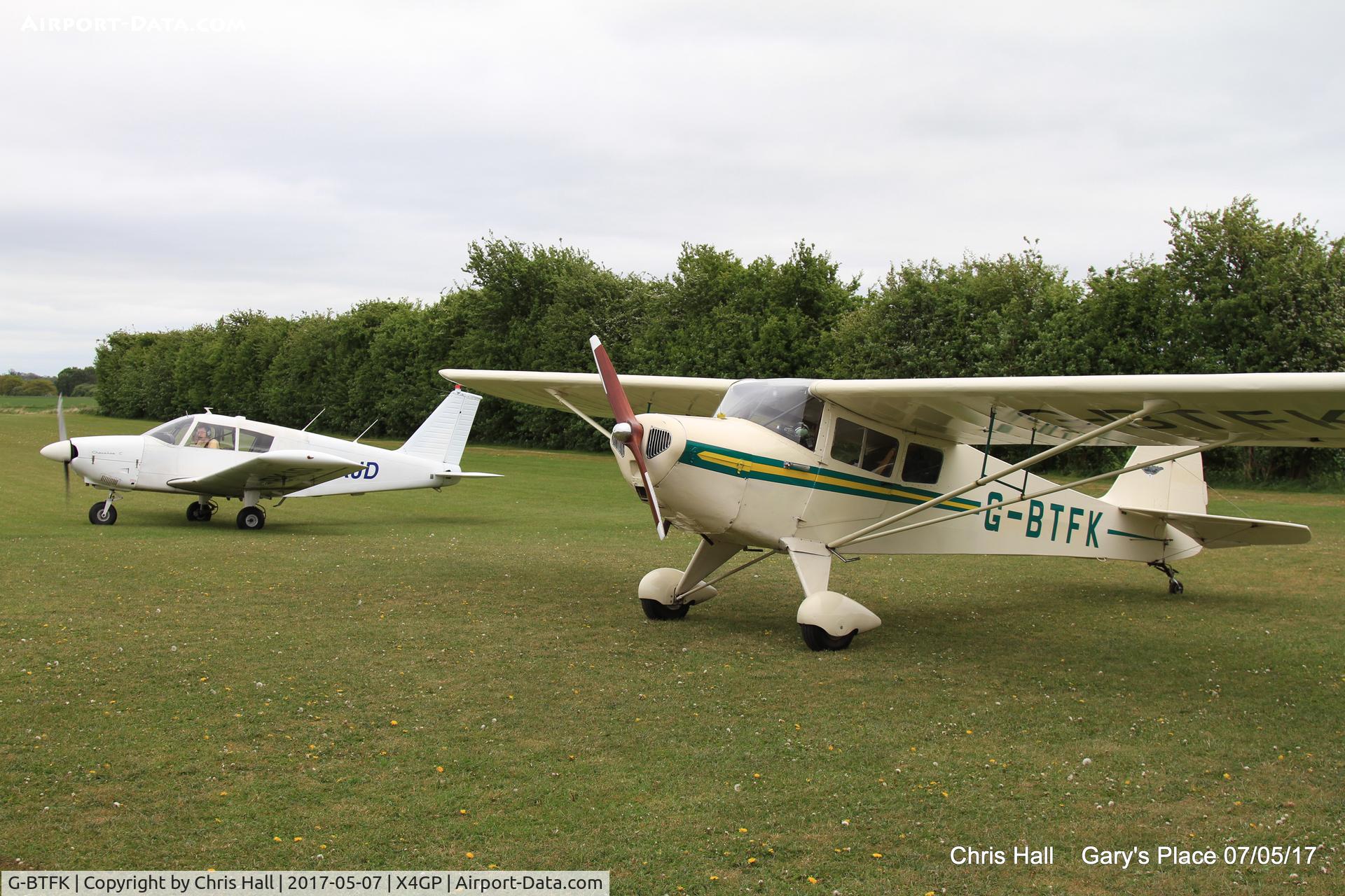 G-BTFK, 1947 Taylorcraft BC-12D Twosome C/N 10540, on a private strip in Lincolnshire