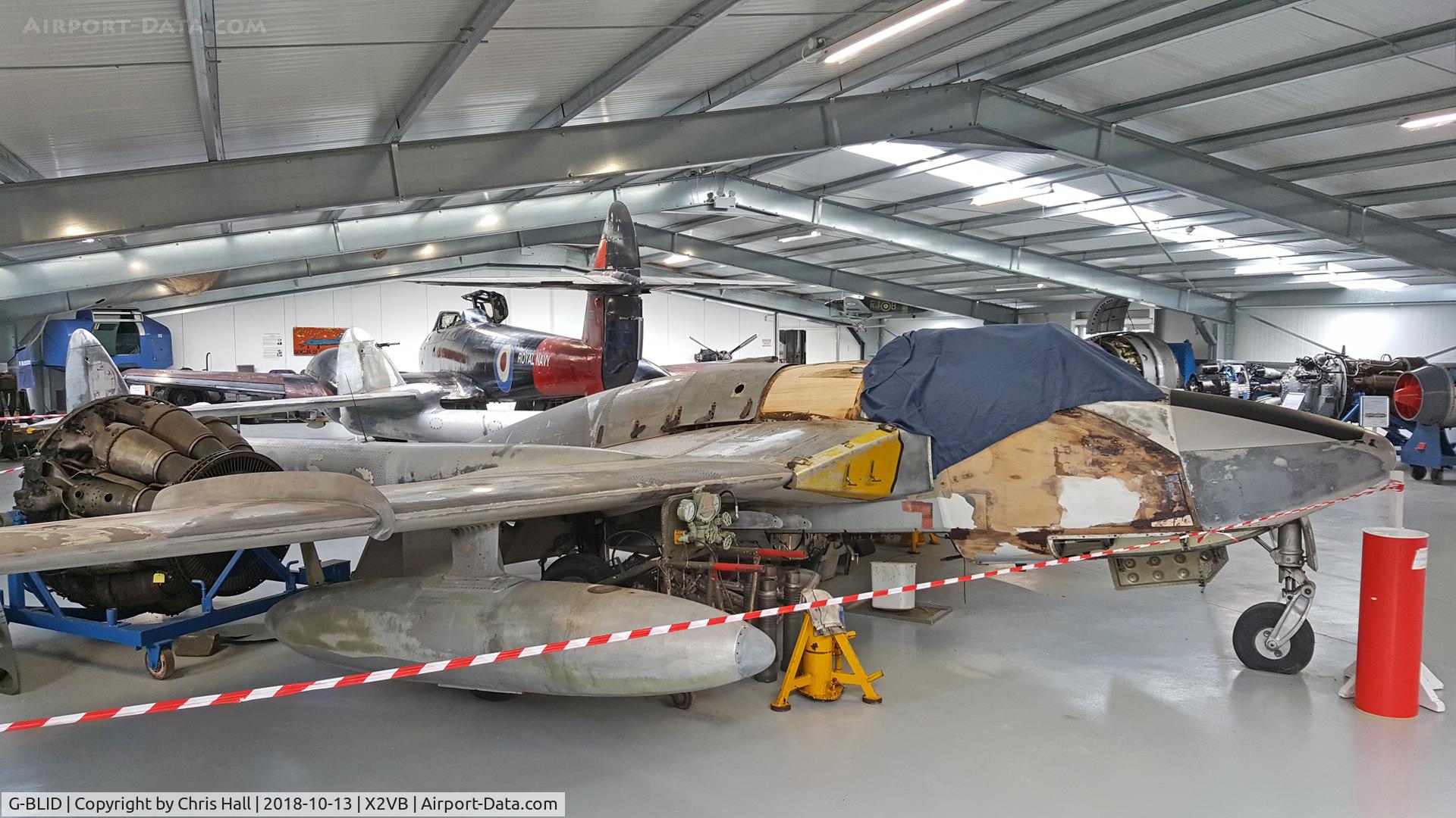 G-BLID, 1952 De Havilland (F+W Emmen) DH-112 Venom FB.50 C/N 815, Gatwick Aviation Museum