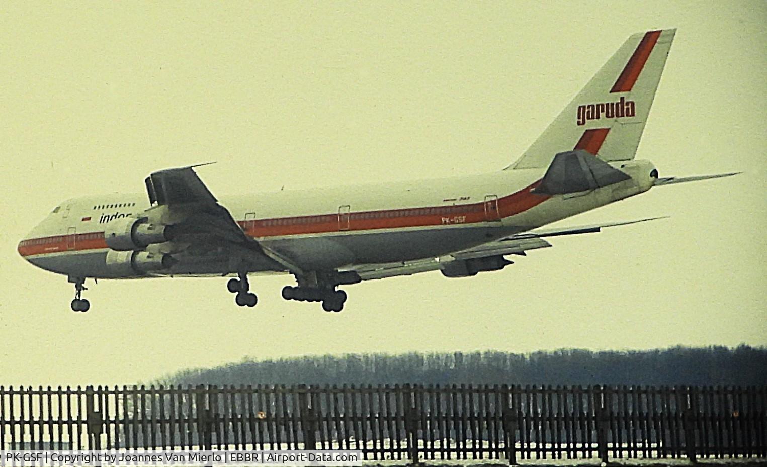 PK-GSF, 1982 Boeing 747-2U3B C/N 22769, ex-slide