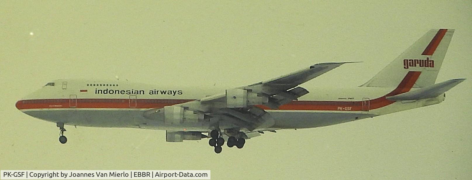 PK-GSF, 1982 Boeing 747-2U3B C/N 22769, ex-slide