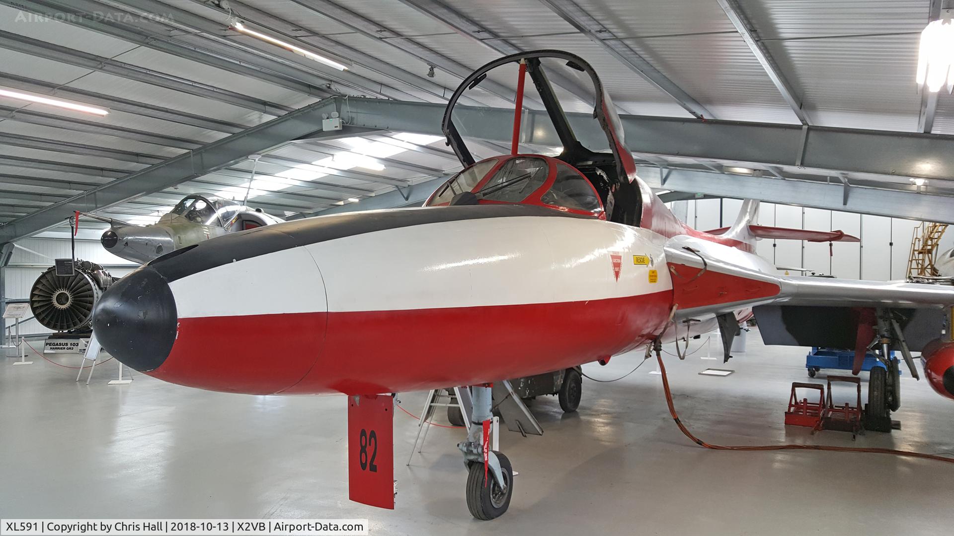 XL591, 1958 Hawker Hunter T.7 C/N 41H-693685, Gatwick Aviation Museum