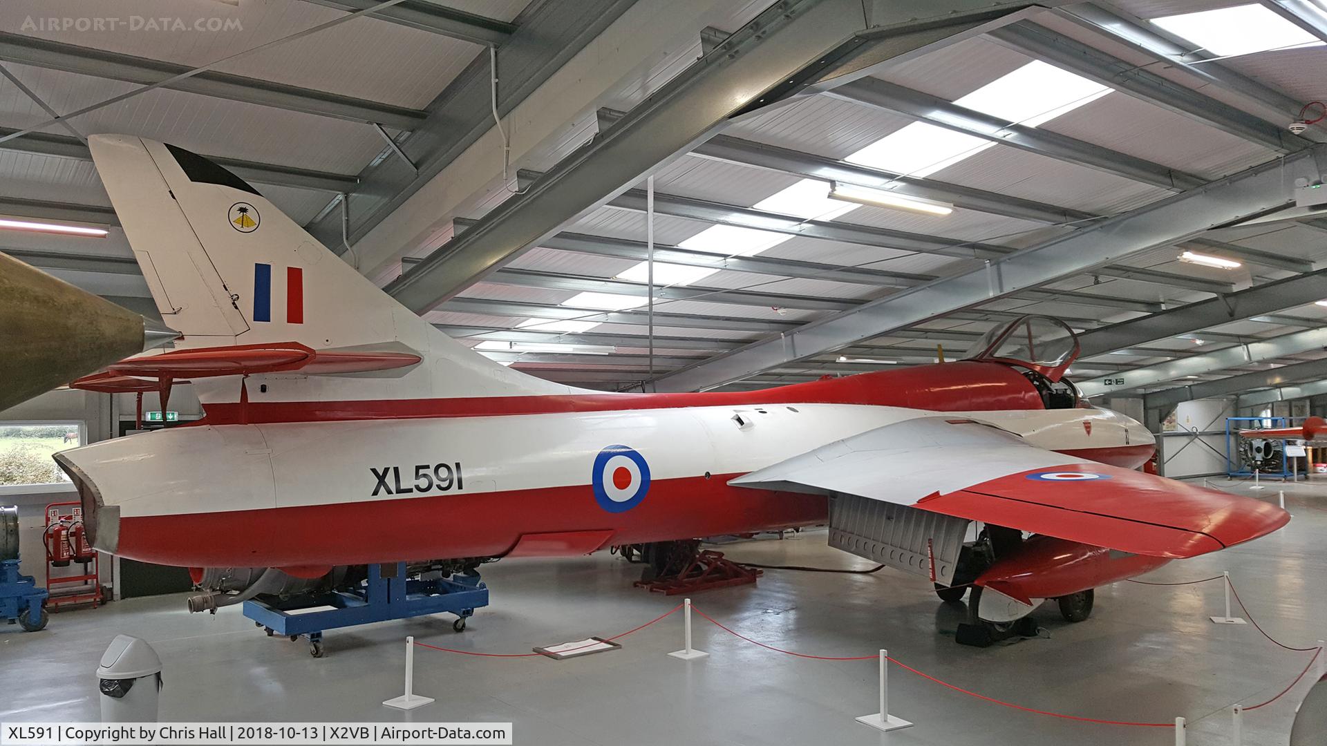 XL591, 1958 Hawker Hunter T.7 C/N 41H-693685, Gatwick Aviation Museum