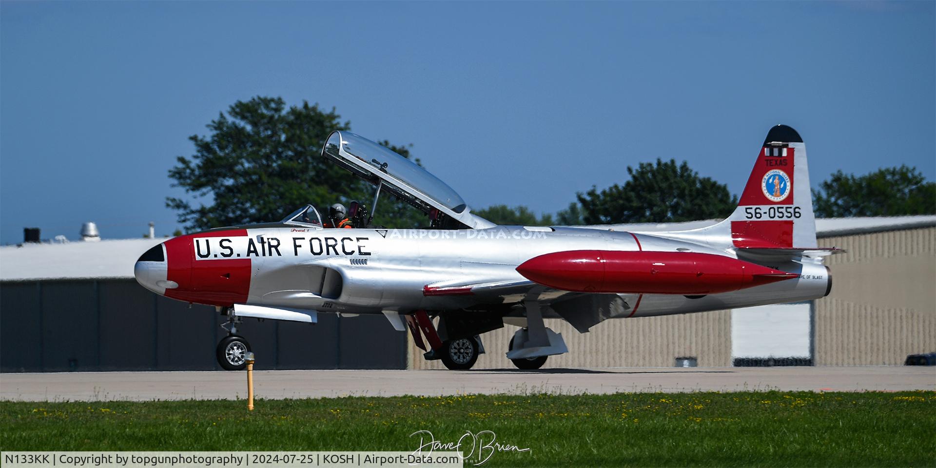 N133KK, Canadair T-33AN Silver Star 3 C/N T33-556, CT-133 rolls to the end using the canopy as a speed brake